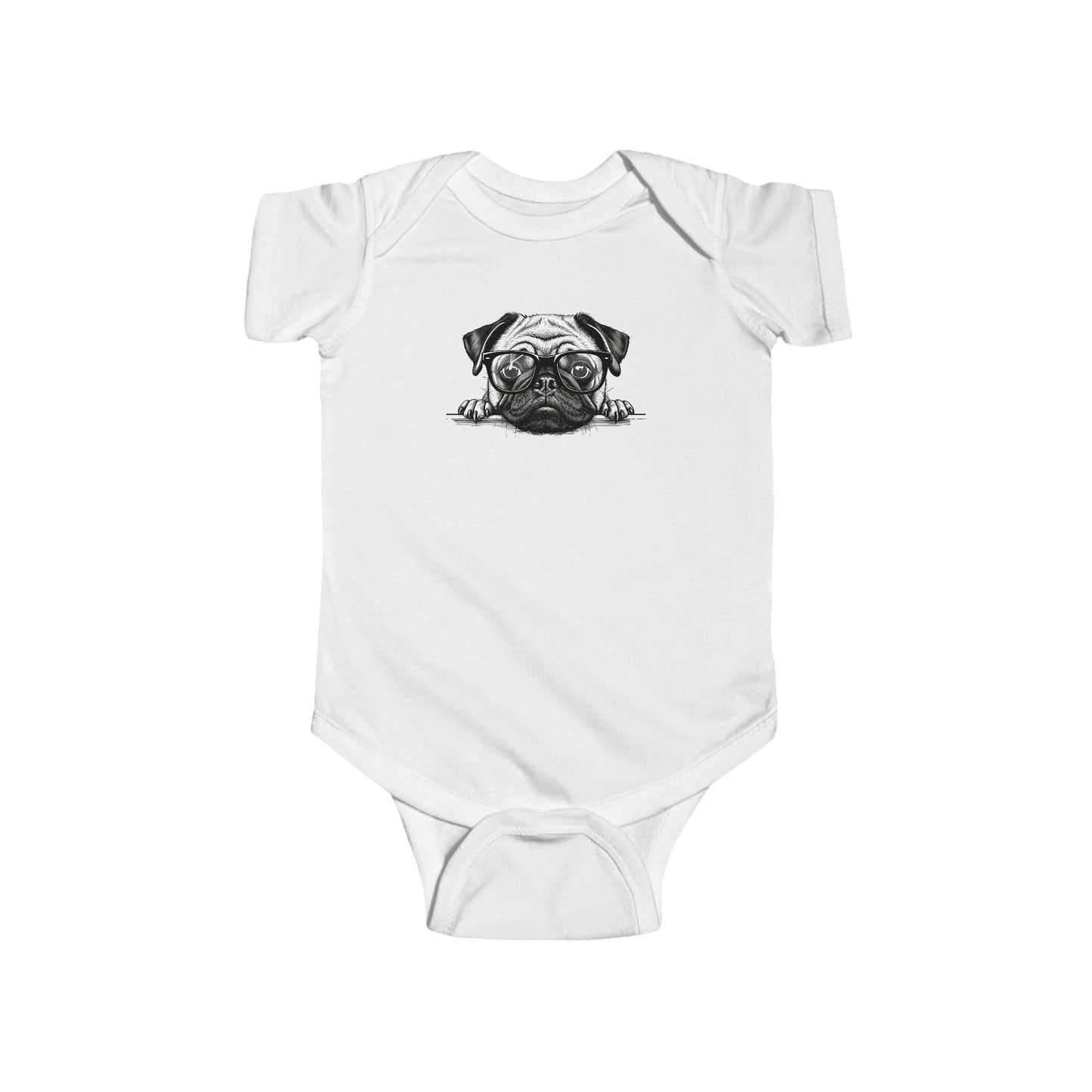Cute Pug Infant Bodysuit - Adorable Baby Clothing for Dog Lovers