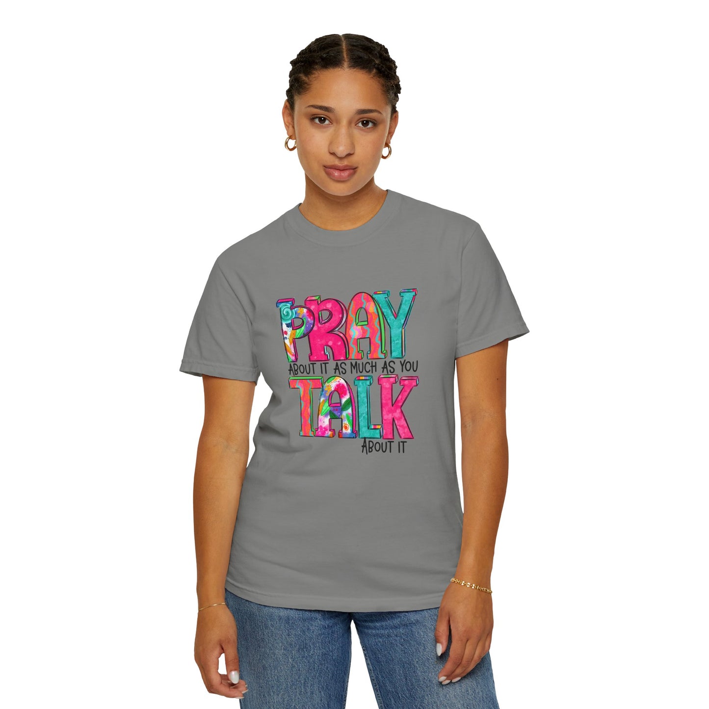 Colorful Unisex T-Shirt - 'Pray About It, Talk About It' Inspirational Design