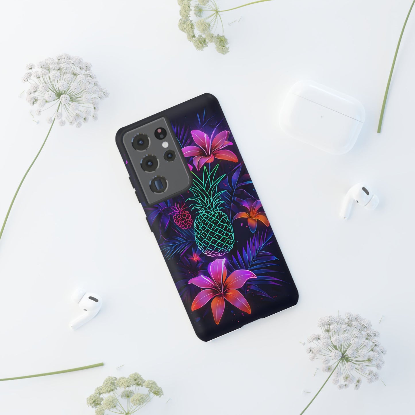 Tough Cases - Tropical Neon Floral iPhone Case