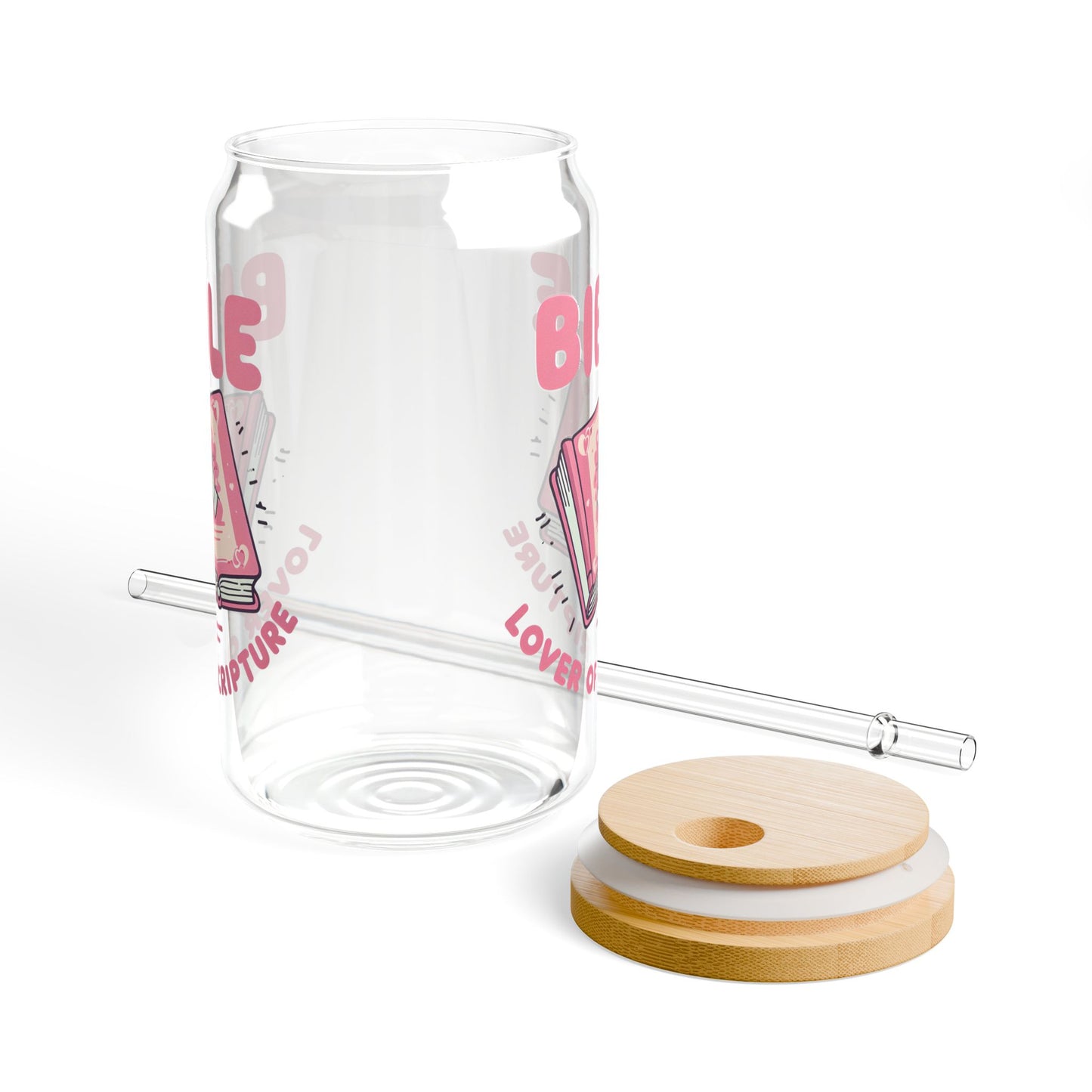 Bible Lover Sipper Glass - 16oz Drinkware with Bamboo Lid