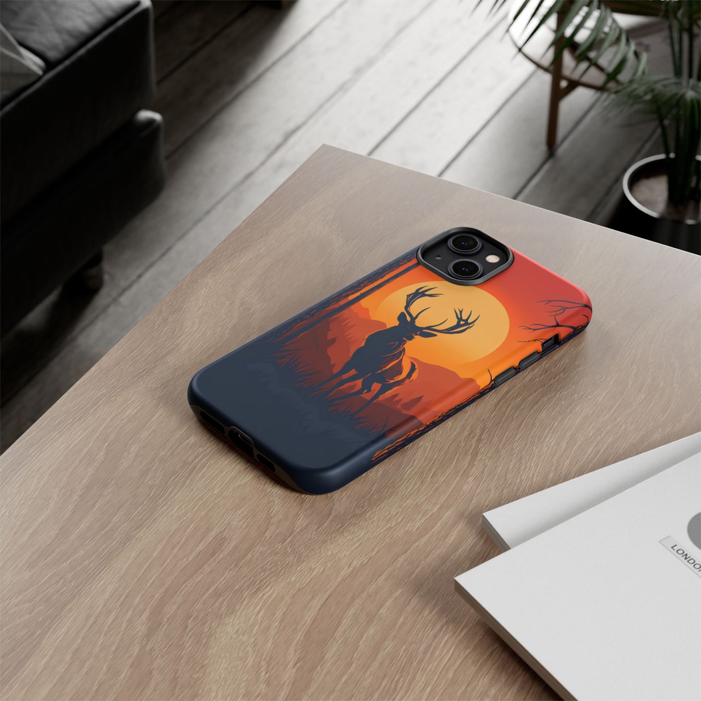Wildlife Phone Case - Stag and Sunset Design for Nature Lovers