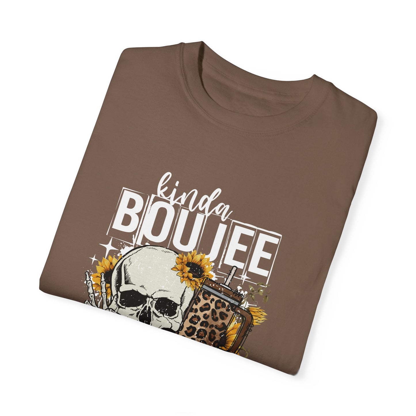 Kinda Boujee Kinda Broke White Unisex Garment-Dyed T-Shirt - Trendy Casual Wear for Fashion Lovers