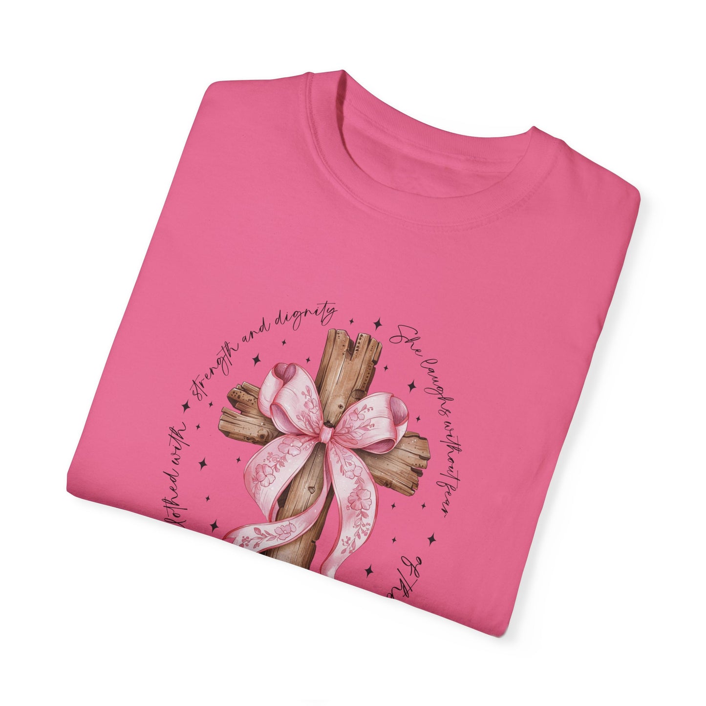 Faith-Inspired Unisex T-Shirt with Proverbs 31:25 Design Coquette