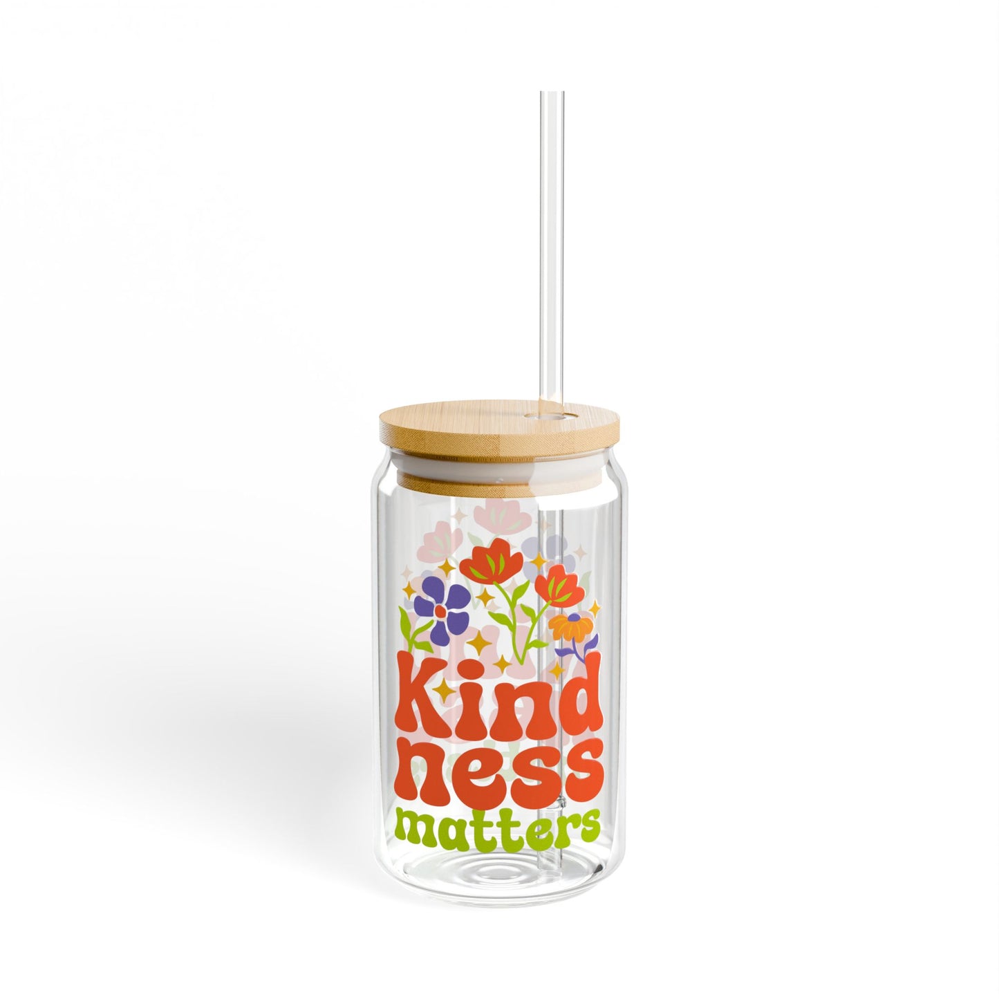 Kindness Matters Sipper Glass - 16oz Reusable Drinkware
