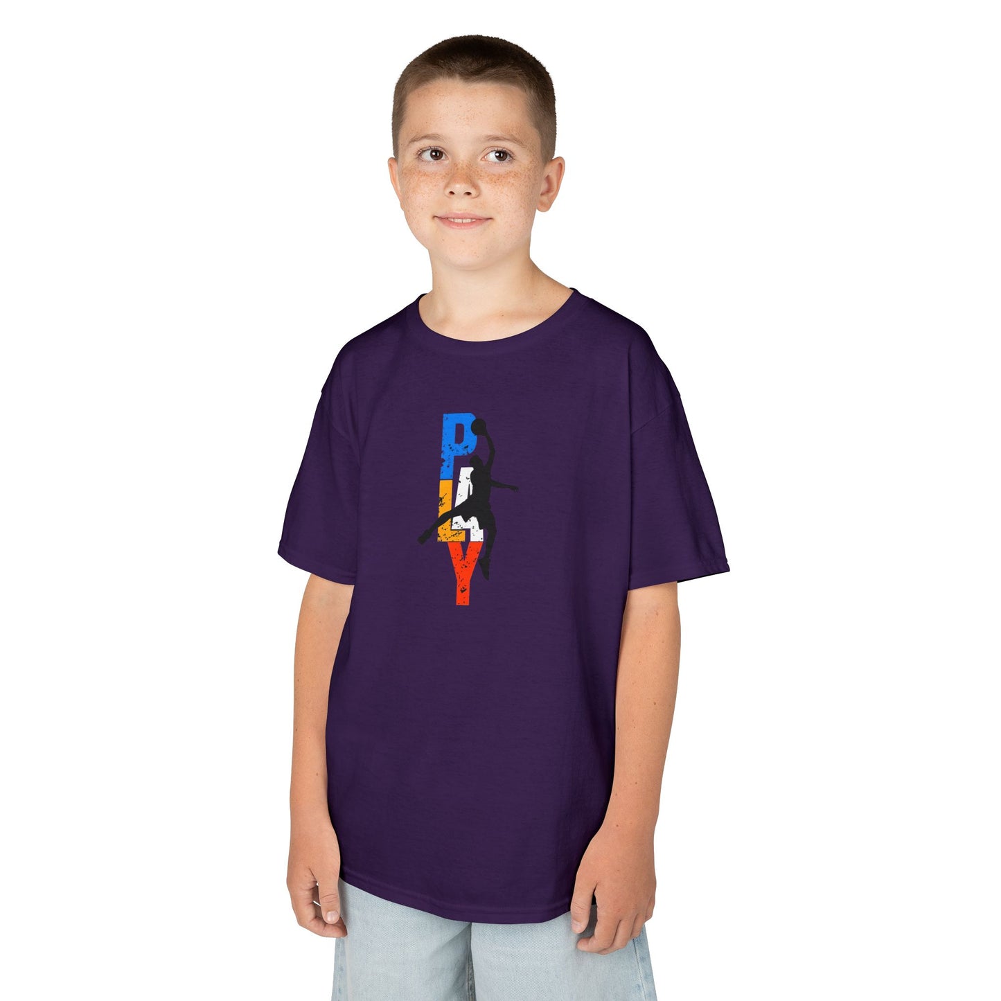 Playful Basketball Kids Tee - Fun Cotton Shirt for Young Athletes