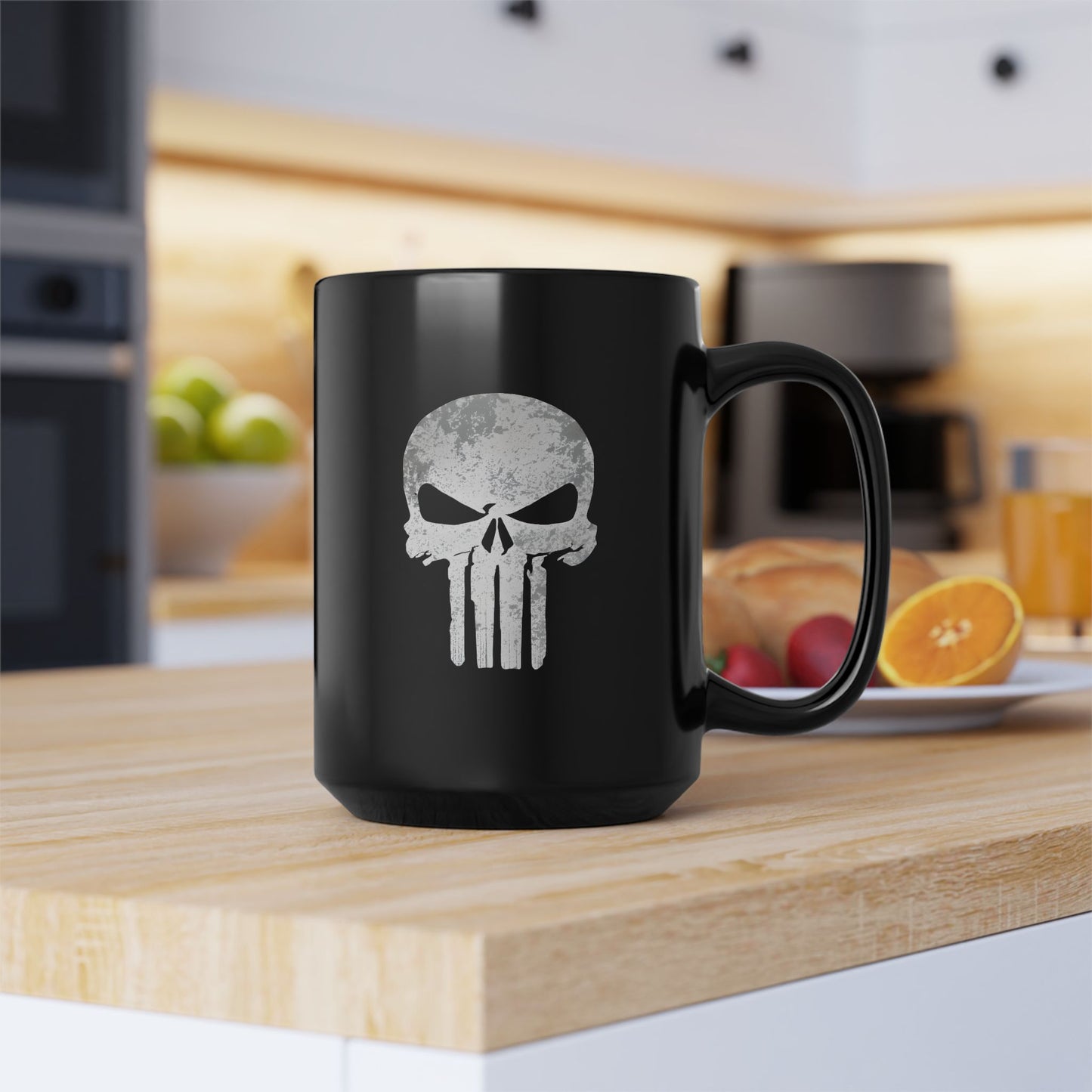 Gothic Skull Coffee Mug - 15oz - Dark Aesthetic for Punisher Fans