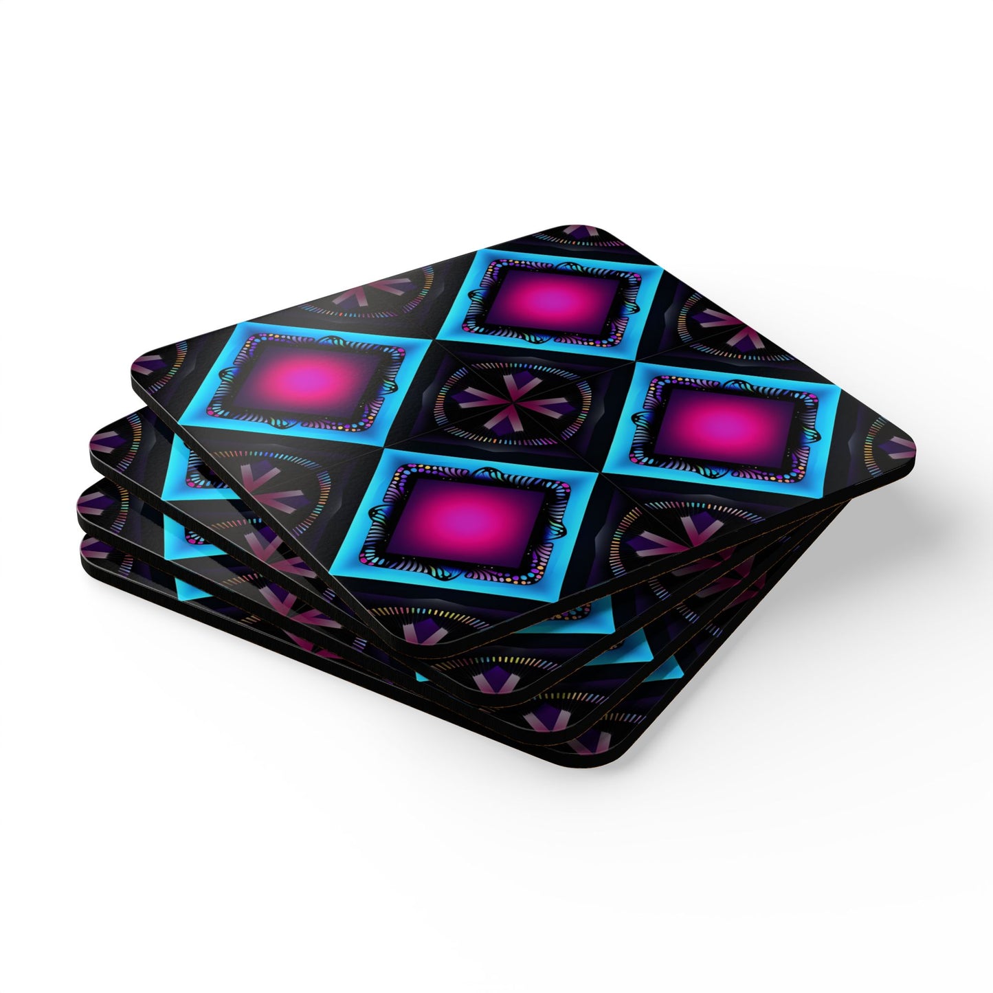 Vibrant Corkwood Coaster Set - Stylish Drink Coasters for Home Decor