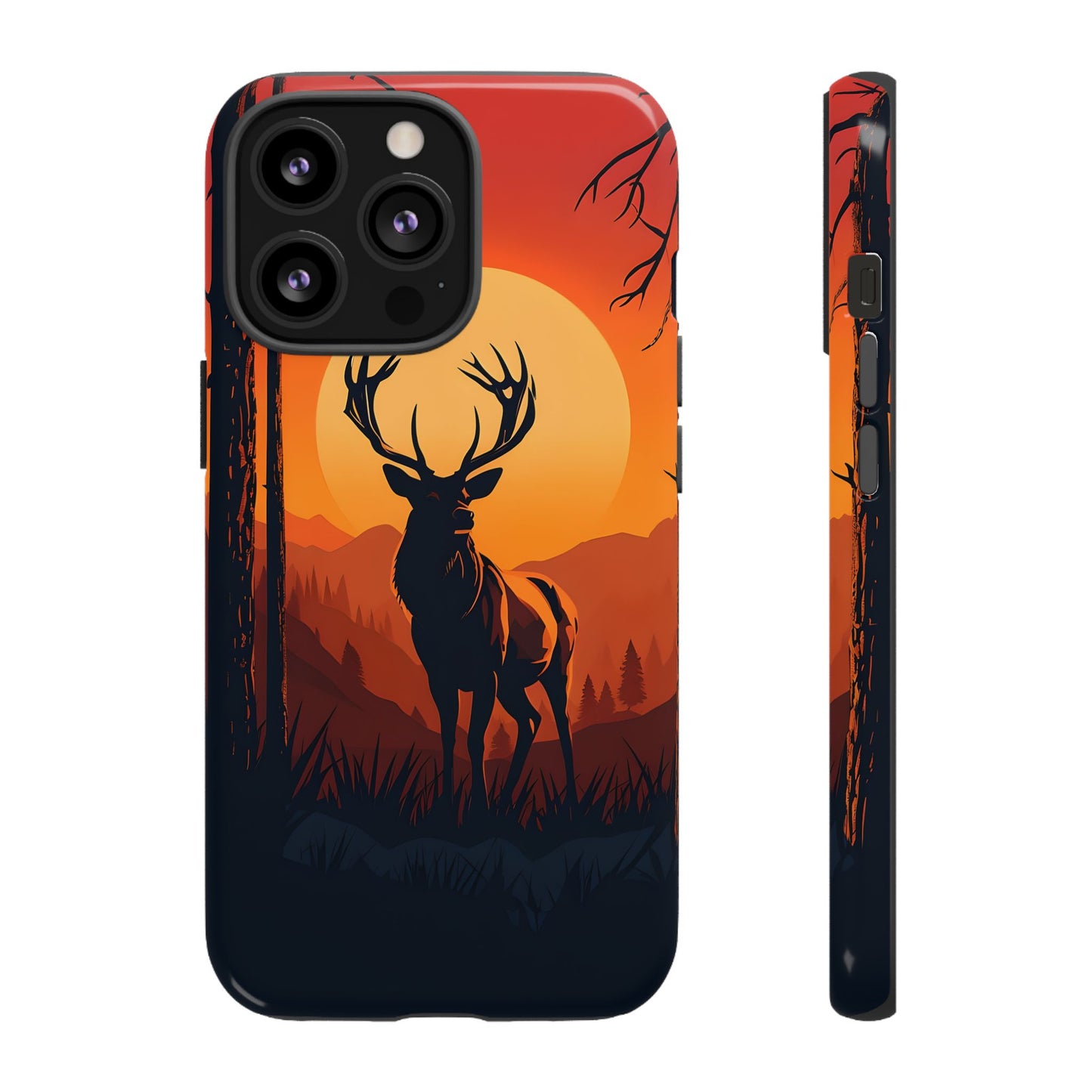 Wildlife Phone Case - Stag and Sunset Design for Nature Lovers