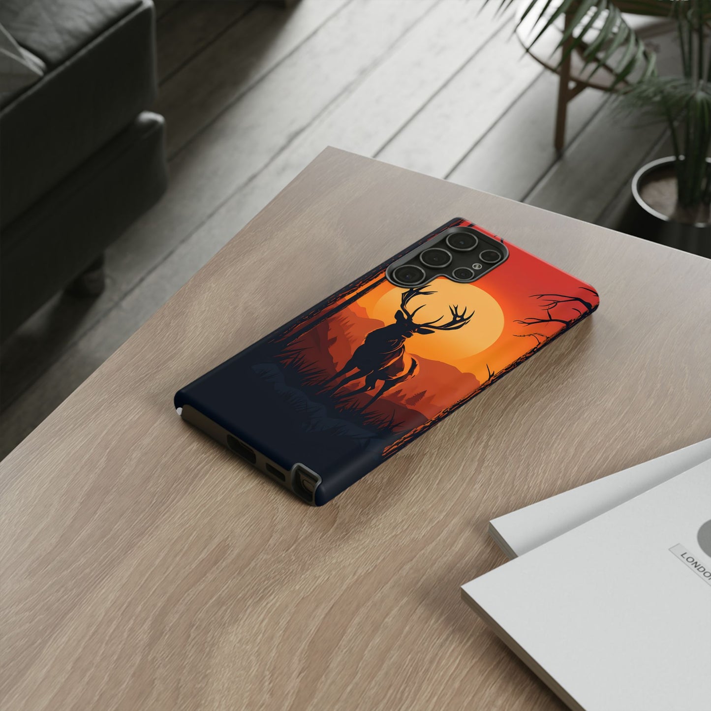 Wildlife Phone Case - Stag and Sunset Design for Nature Lovers