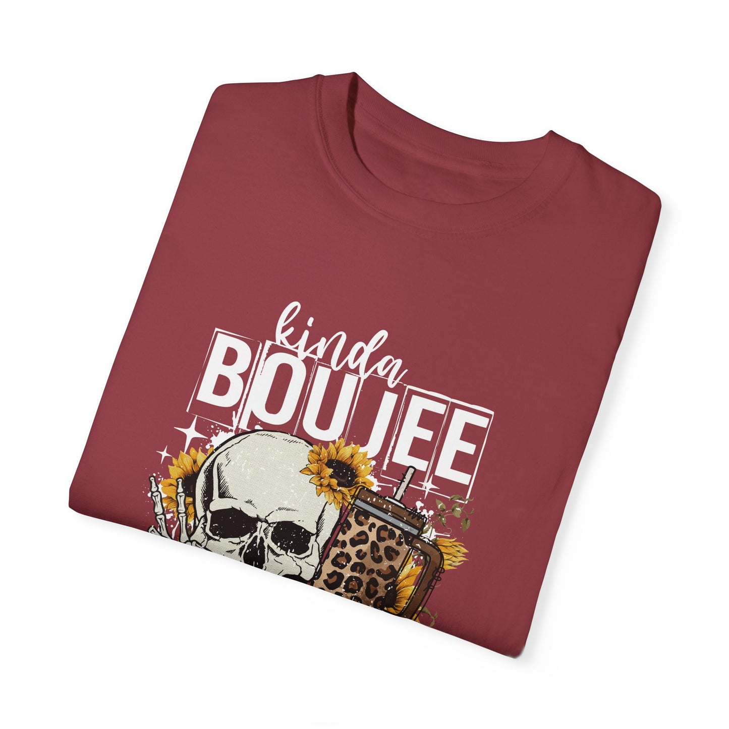 Kinda Boujee Kinda Broke White Unisex Garment-Dyed T-Shirt - Trendy Casual Wear for Fashion Lovers