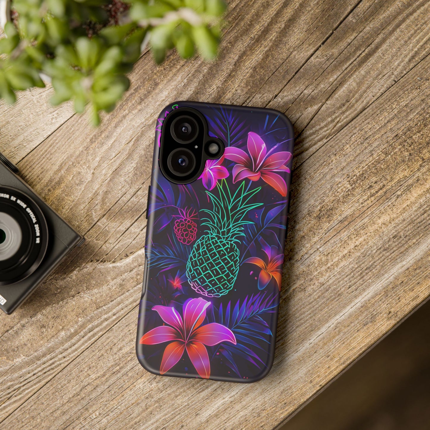 Tough Cases - Tropical Neon Floral iPhone Case