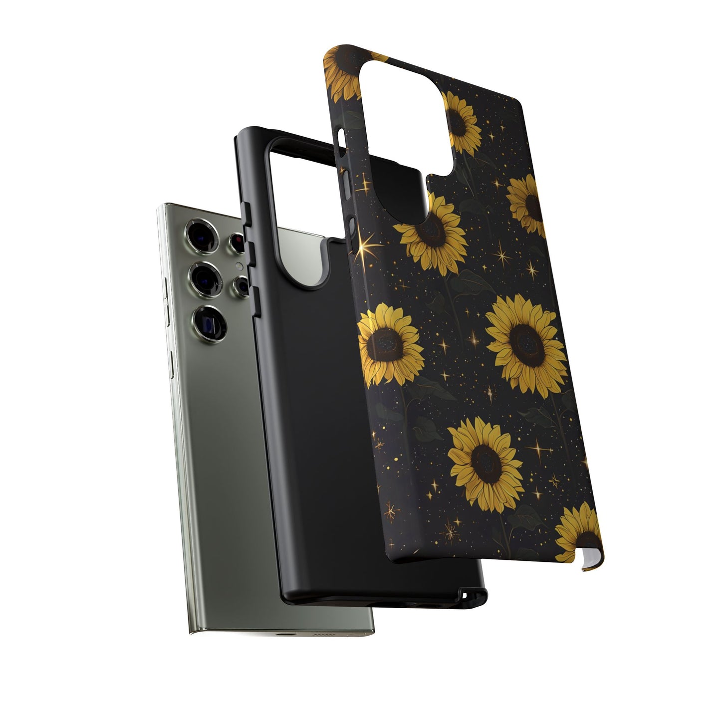 Sunflower Galaxy Tough Case - Durable Phone Cover with Floral Design
