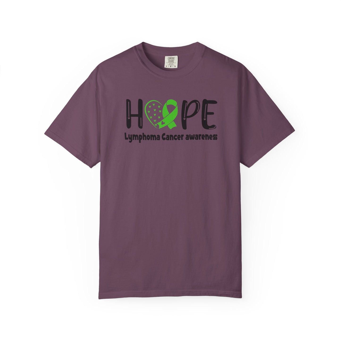 Lymphoma Awareness T-Shirt, Hope Ribbon Shirt, Cancer Support Tee, Unisex Garment-Dyed Tee, Fundraiser Apparel