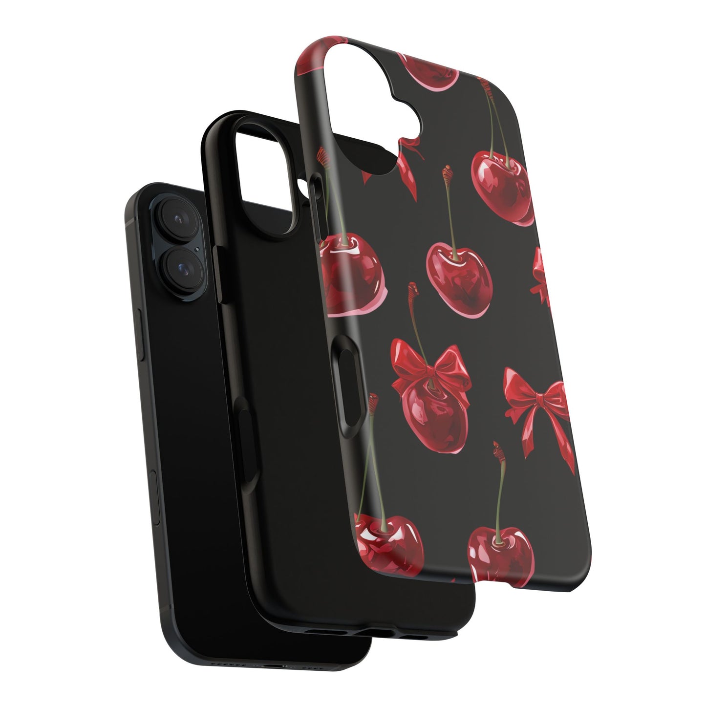 Coquette-Cherry Print Tough Phone Case - Stylish & Durable Protection