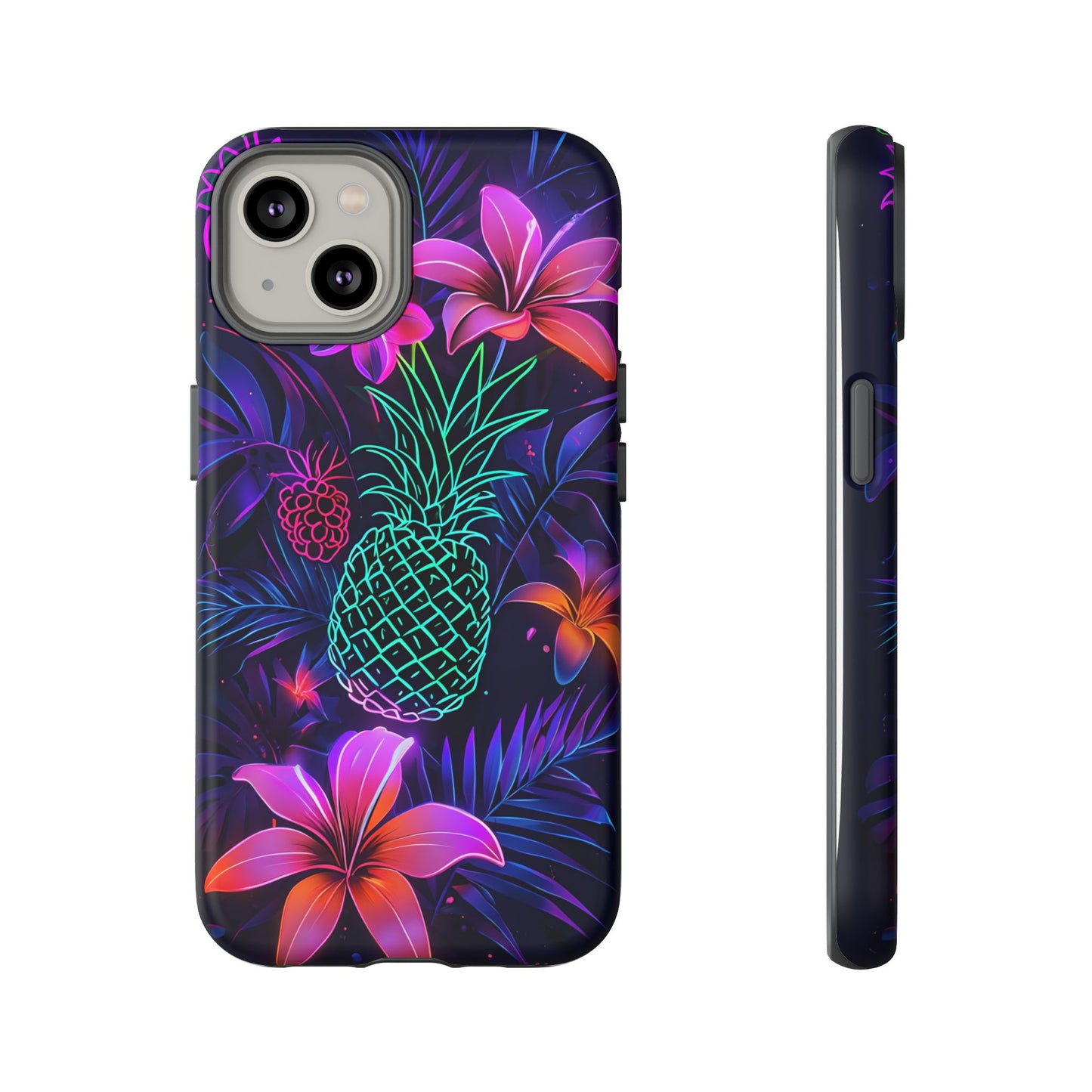 Tough Cases - Tropical Neon Floral iPhone Case