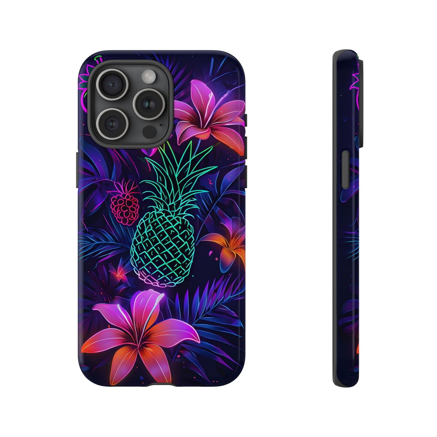Tough Cases - Tropical Neon Floral iPhone Case
