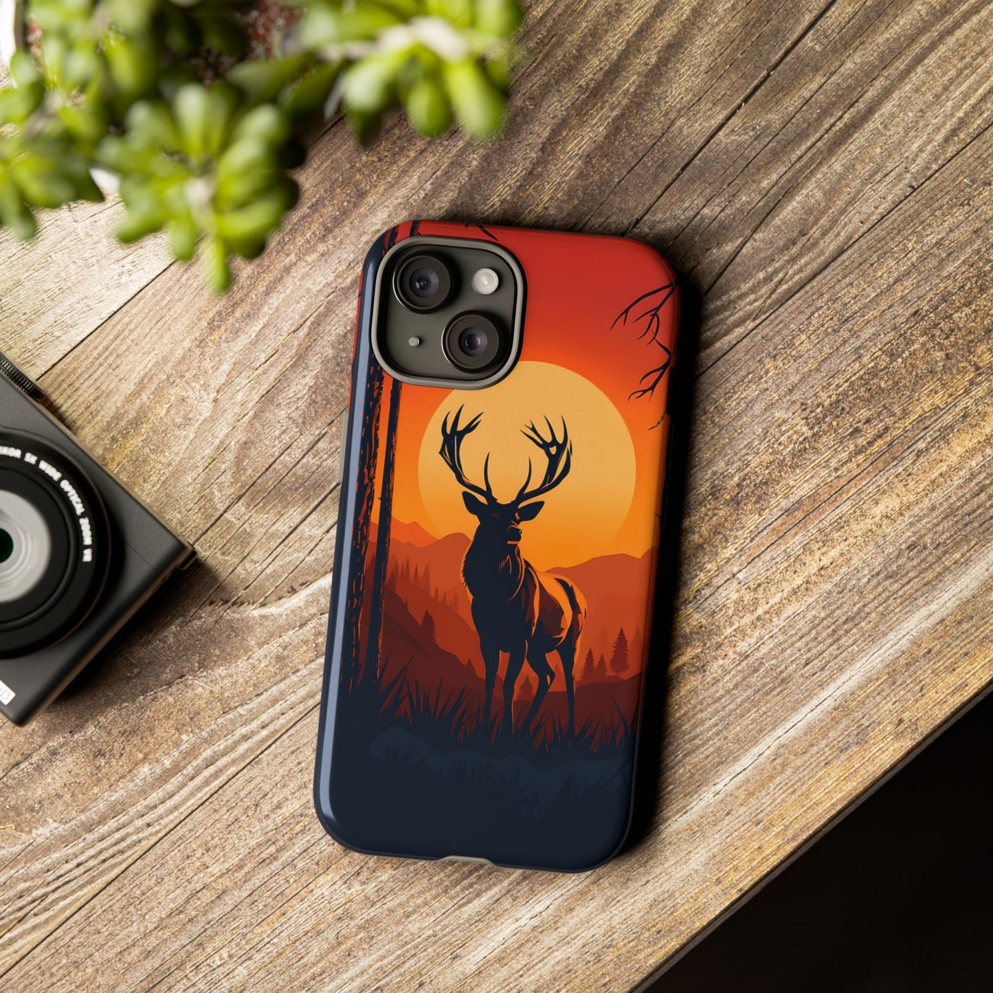 Wildlife Phone Case - Stag and Sunset Design for Nature Lovers