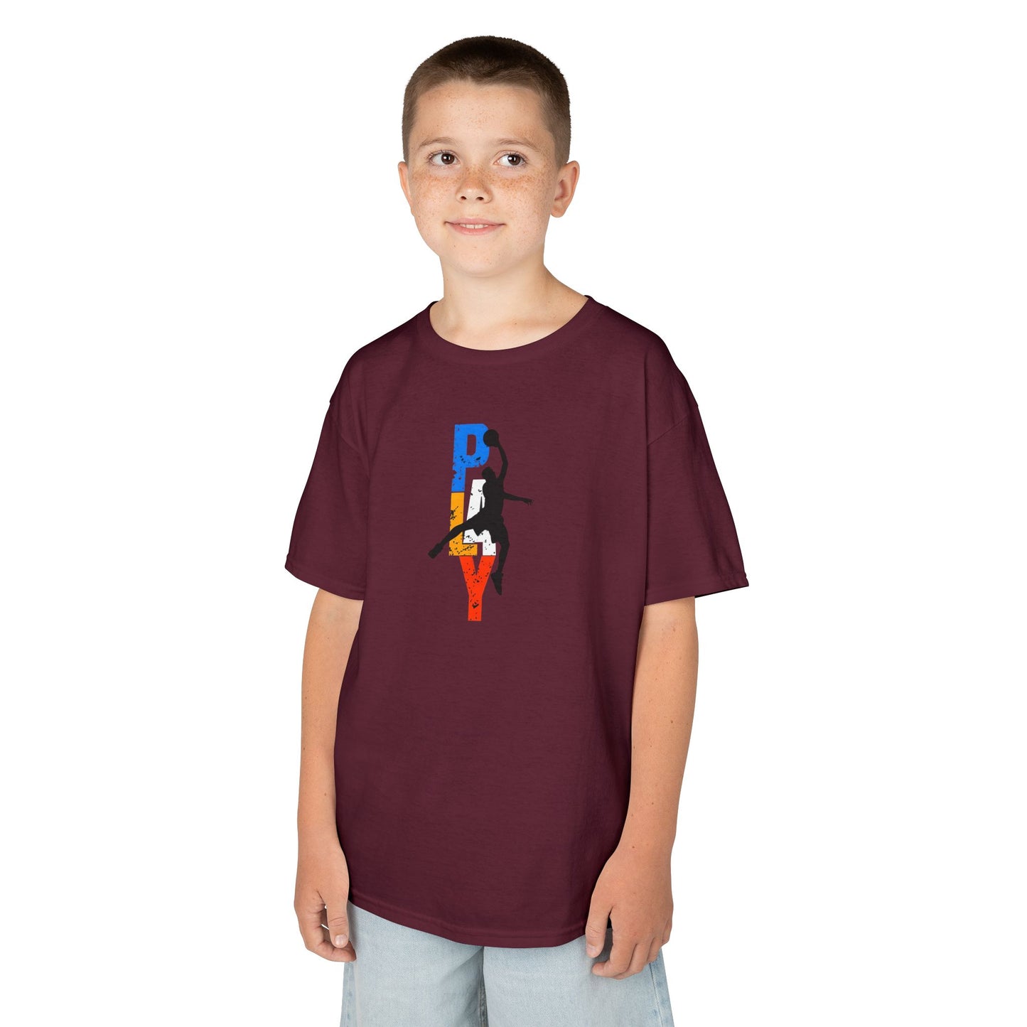 Playful Basketball Kids Tee - Fun Cotton Shirt for Young Athletes