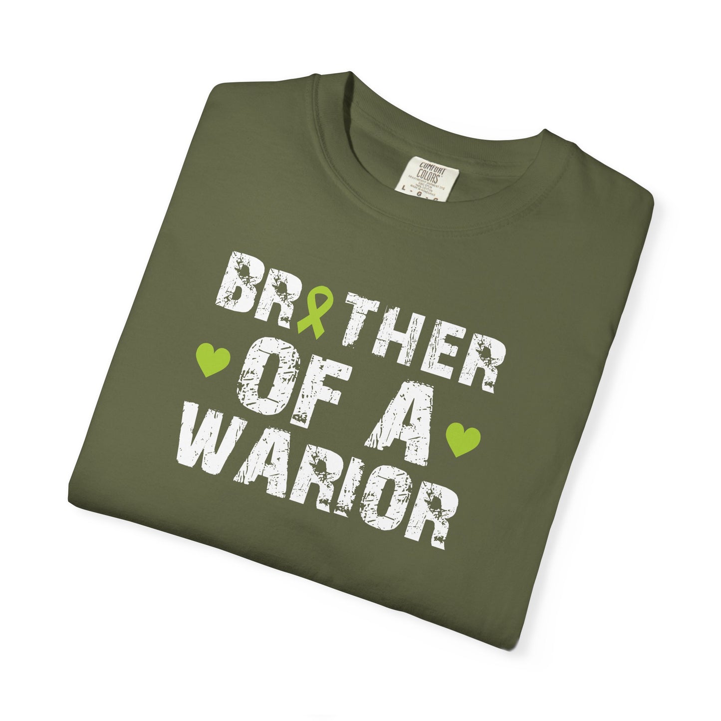 Brother of a Warrior T-Shirt, Garment-Dyed Tee, Support Cancer Awareness, Unisex Shirt, Gift for Brothers, Comfortable Everyday Wear