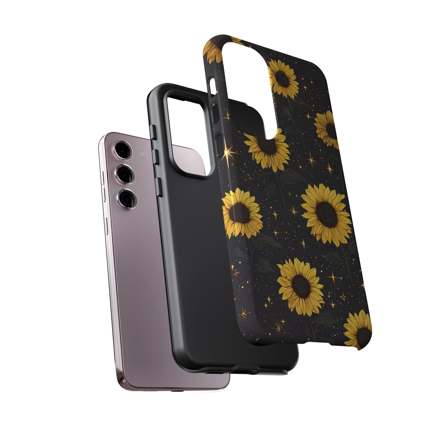 Sunflower Galaxy Tough Case - Durable Phone Cover with Floral Design