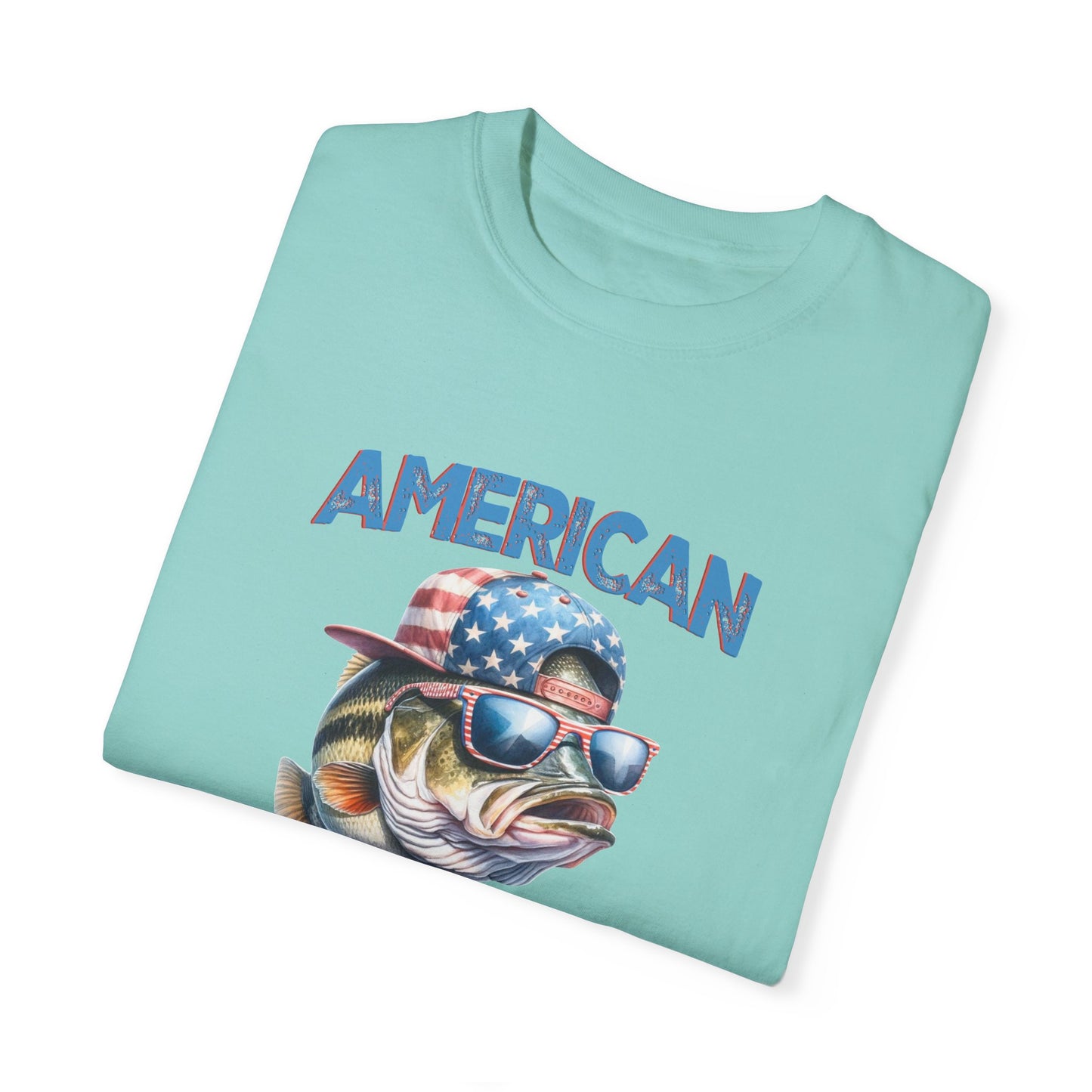 American Hooker Fish Graphic T-Shirt - Unisex Garment-Dyed Tee for Fishing Enthusiasts