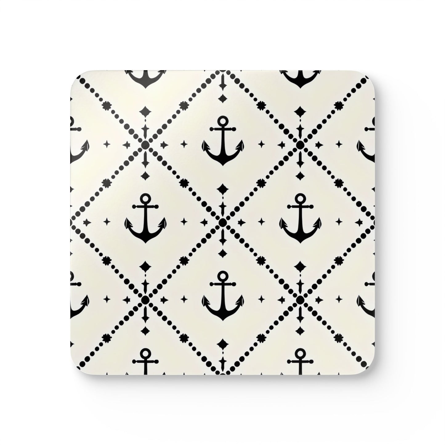Nautical Corkwood Coaster Set - Anchor Design for Home Decor