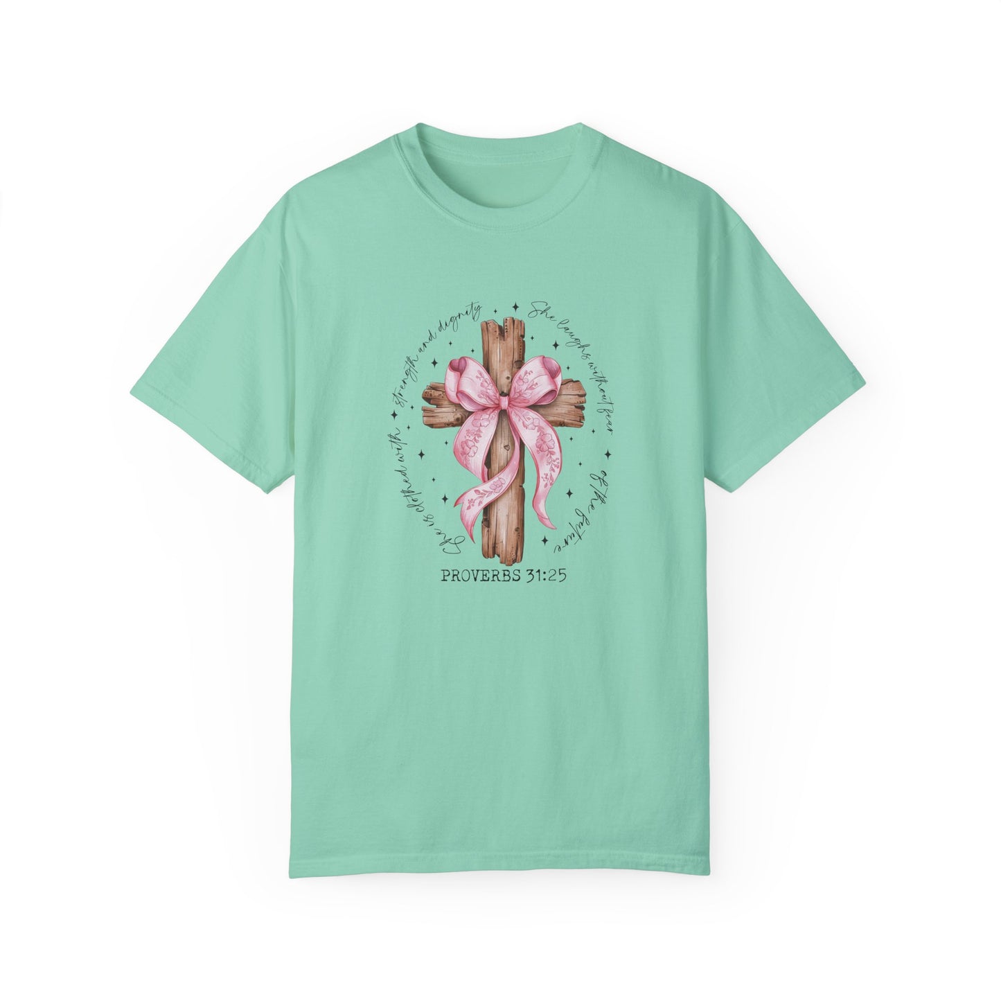 Faith-Inspired Unisex T-Shirt with Proverbs 31:25 Design Coquette