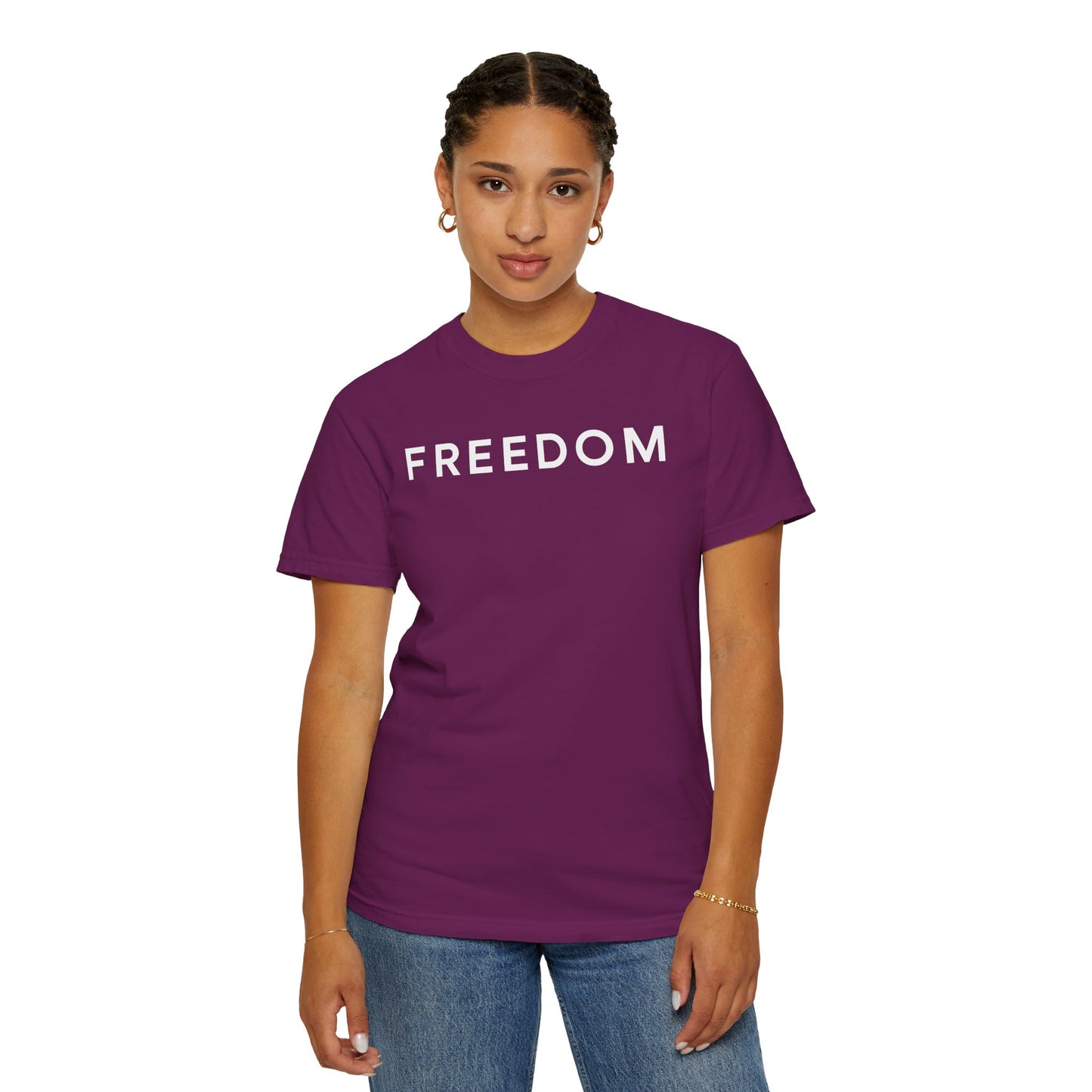 Freedom Unisex Garment-Dyed T-shirt - Casual Tee, Thought-Provoking Apparel, Perfect for Gifts, Statement Tees, Everyday Wear