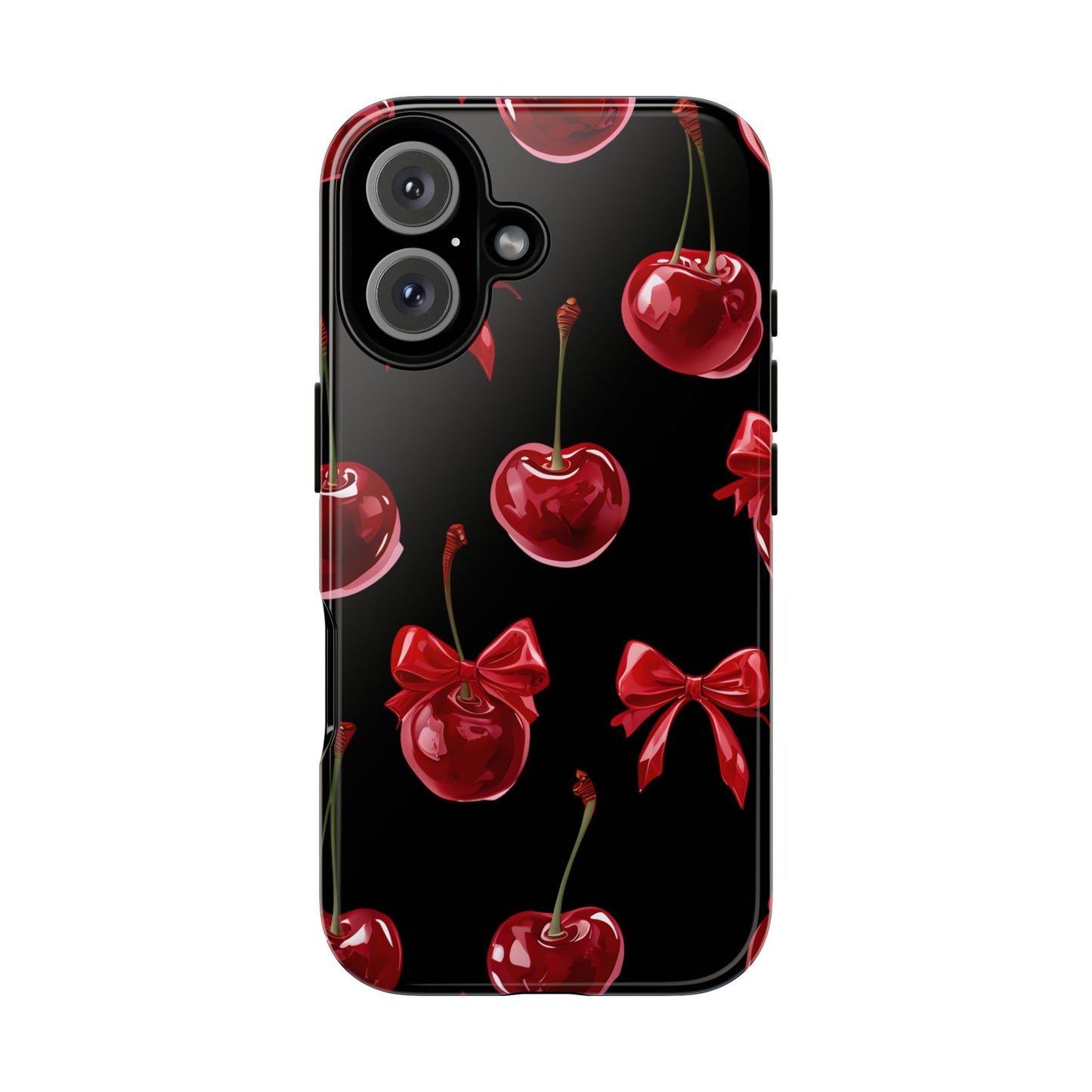Coquette-Cherry Print Tough Phone Case - Stylish & Durable Protection