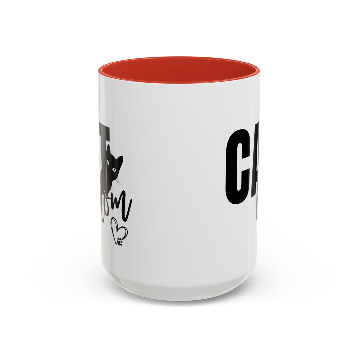 Cat Mom Accent 15oz Coffee Mug – Perfect Gift for Cat Lovers
