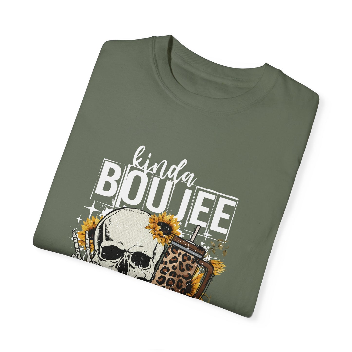 Kinda Boujee Kinda Broke White Unisex Garment-Dyed T-Shirt - Trendy Casual Wear for Fashion Lovers
