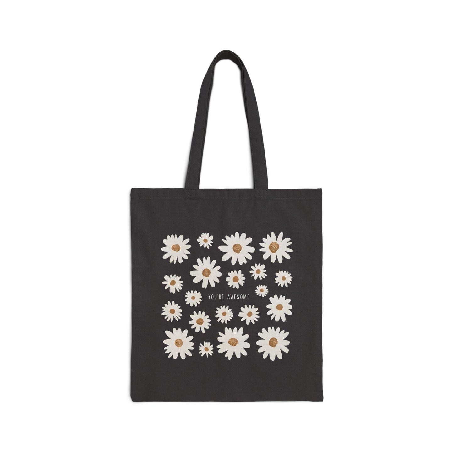 Floral Cotton Canvas Tote Bag - Eco-Friendly Shopping Companion