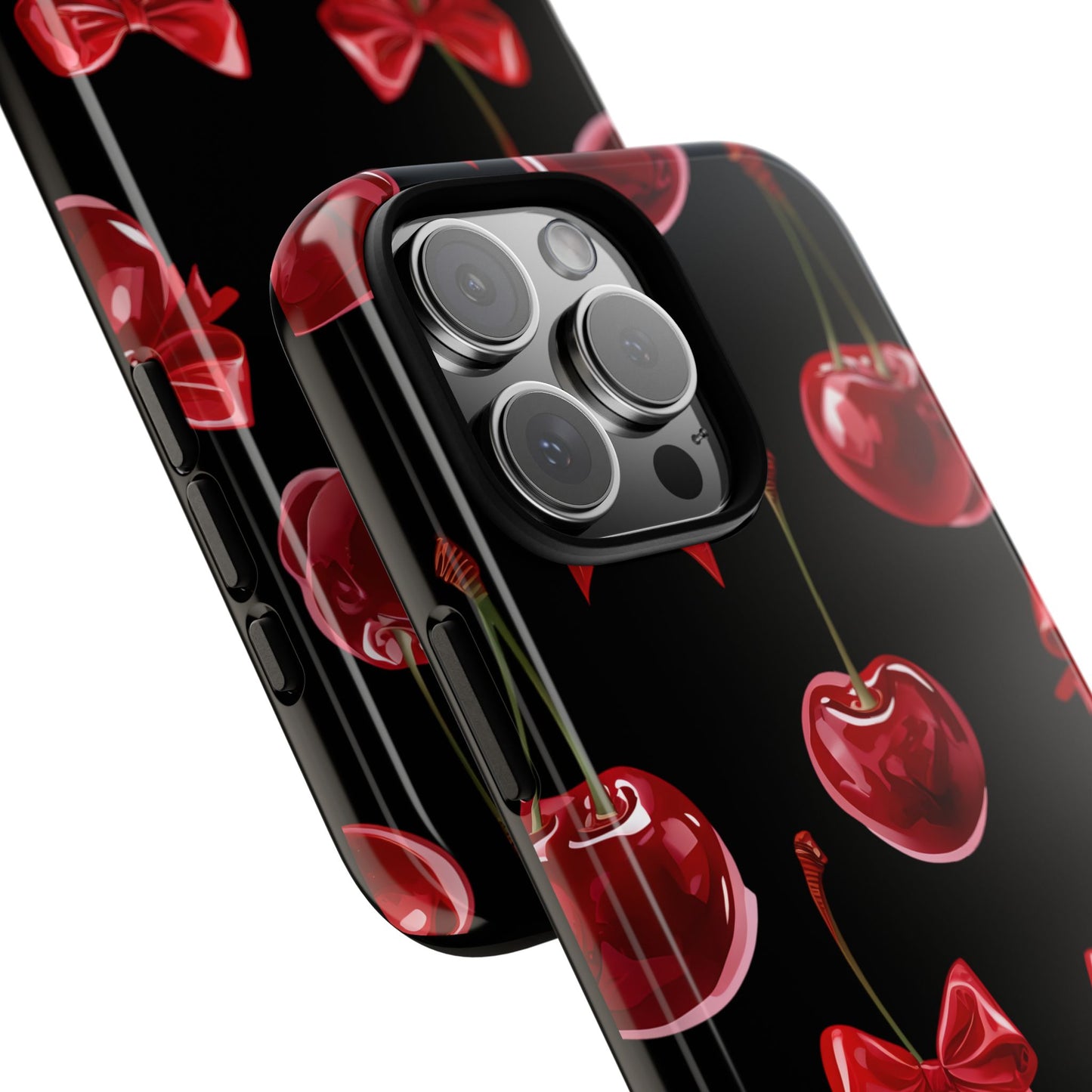 Coquette-Cherry Print Tough Phone Case - Stylish & Durable Protection