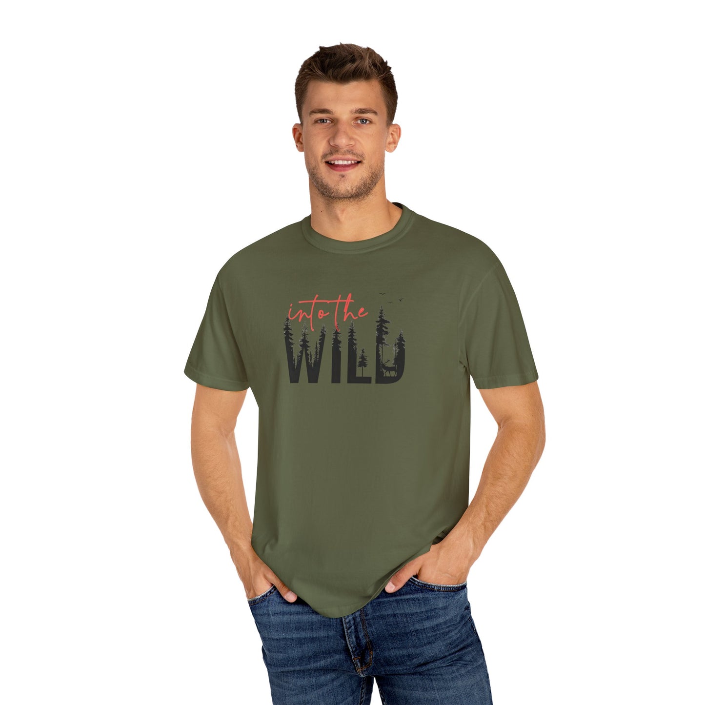 Into The Wild Unisex Garment-Dyed T-Shirt - Adventure Ready Tee
