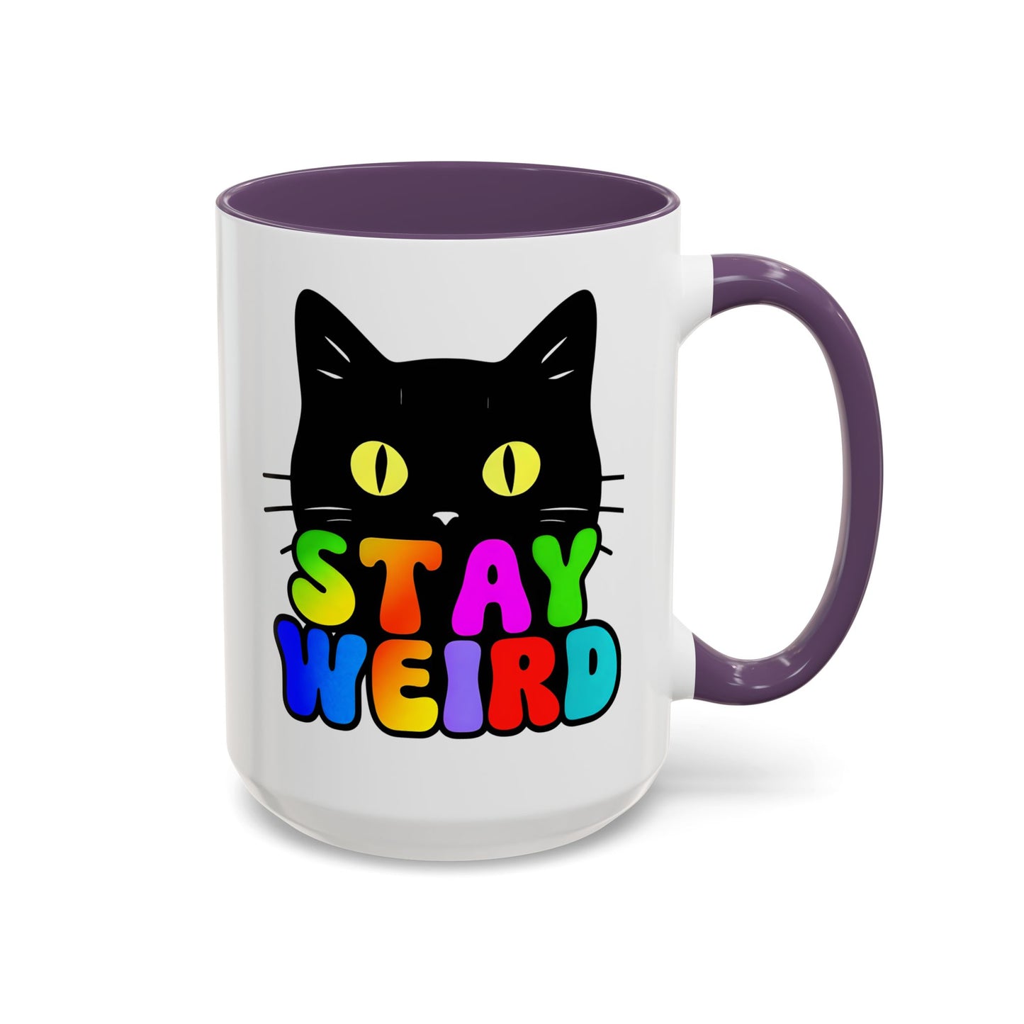 Stay Weird Cat Accent Coffee Mug | Fun Colorful Design for Cat Lovers