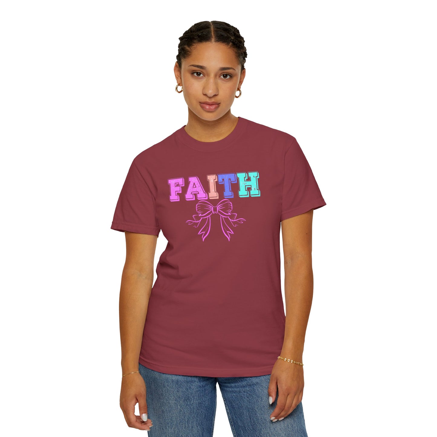 Faith Bow Unisex Garment-Dyed T-Shirt