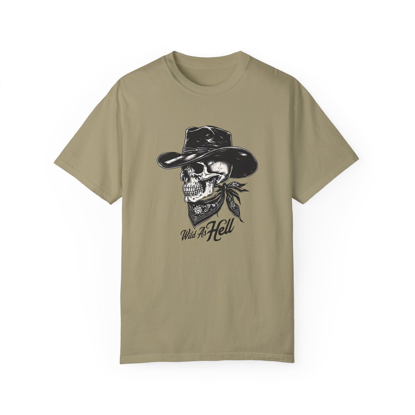 Skull Cowboy Graphic T-Shirt - Unisex Garment-Dyed Tee for Rebel Souls