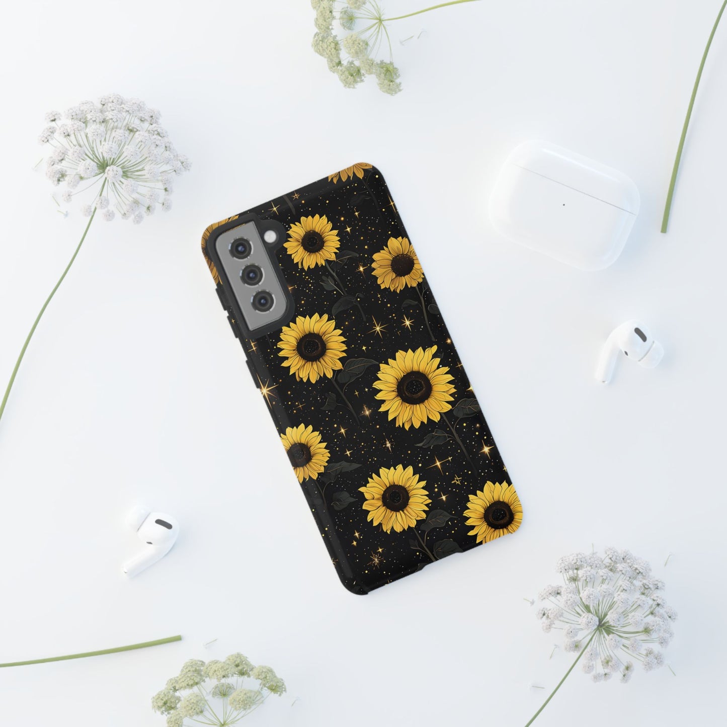 Sunflower Galaxy Tough Case - Durable Phone Cover with Floral Design