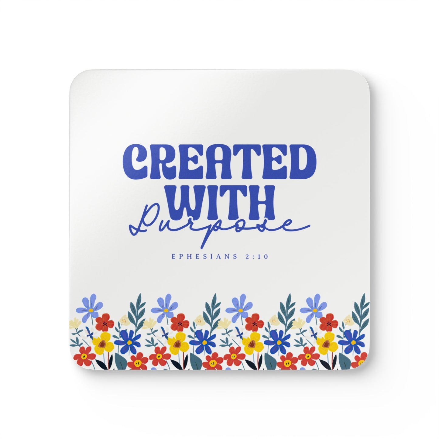 Floral Cork Coaster Set - "Created With Purpose" Home Decor