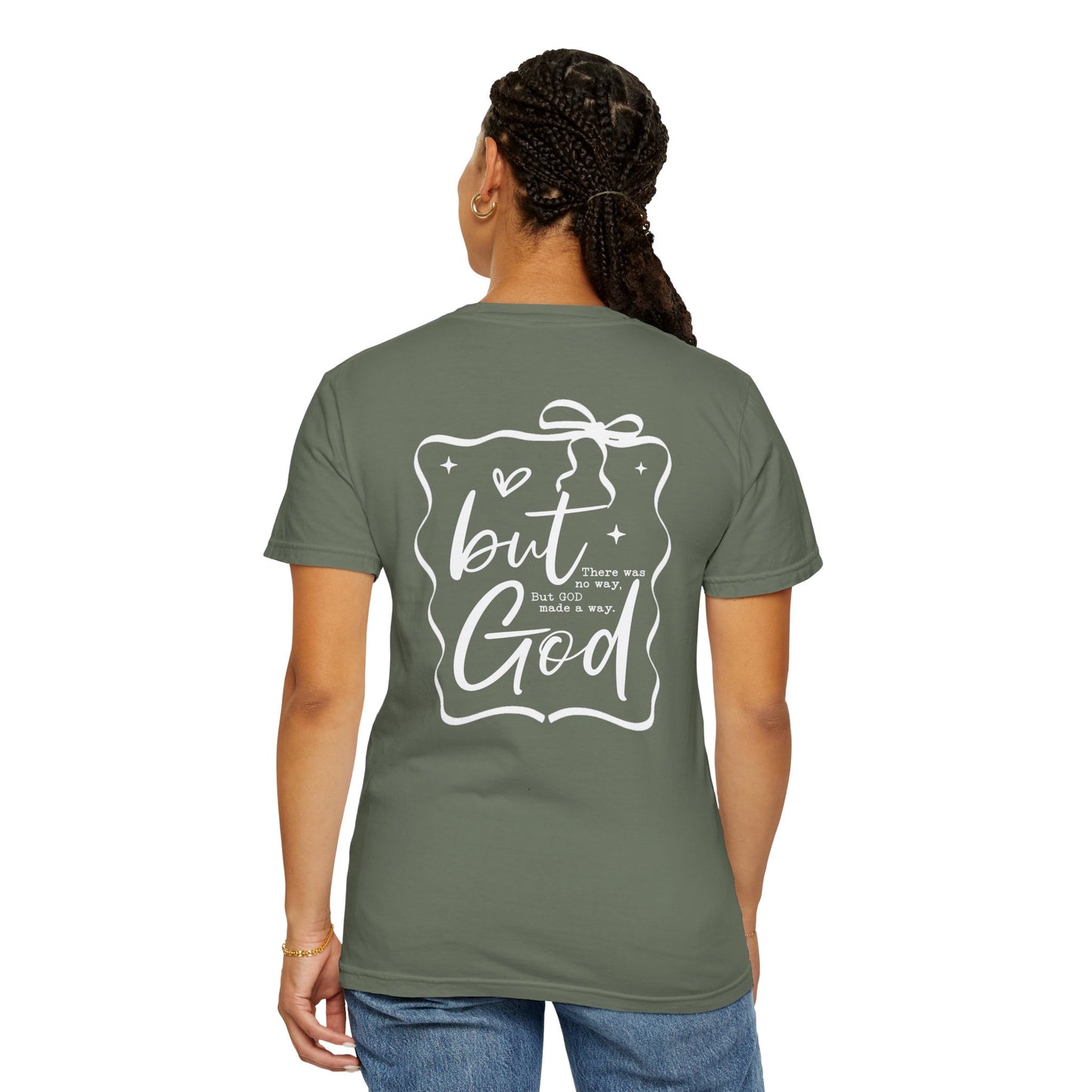 Inspirational T-Shirt with Bow Design – "But God"