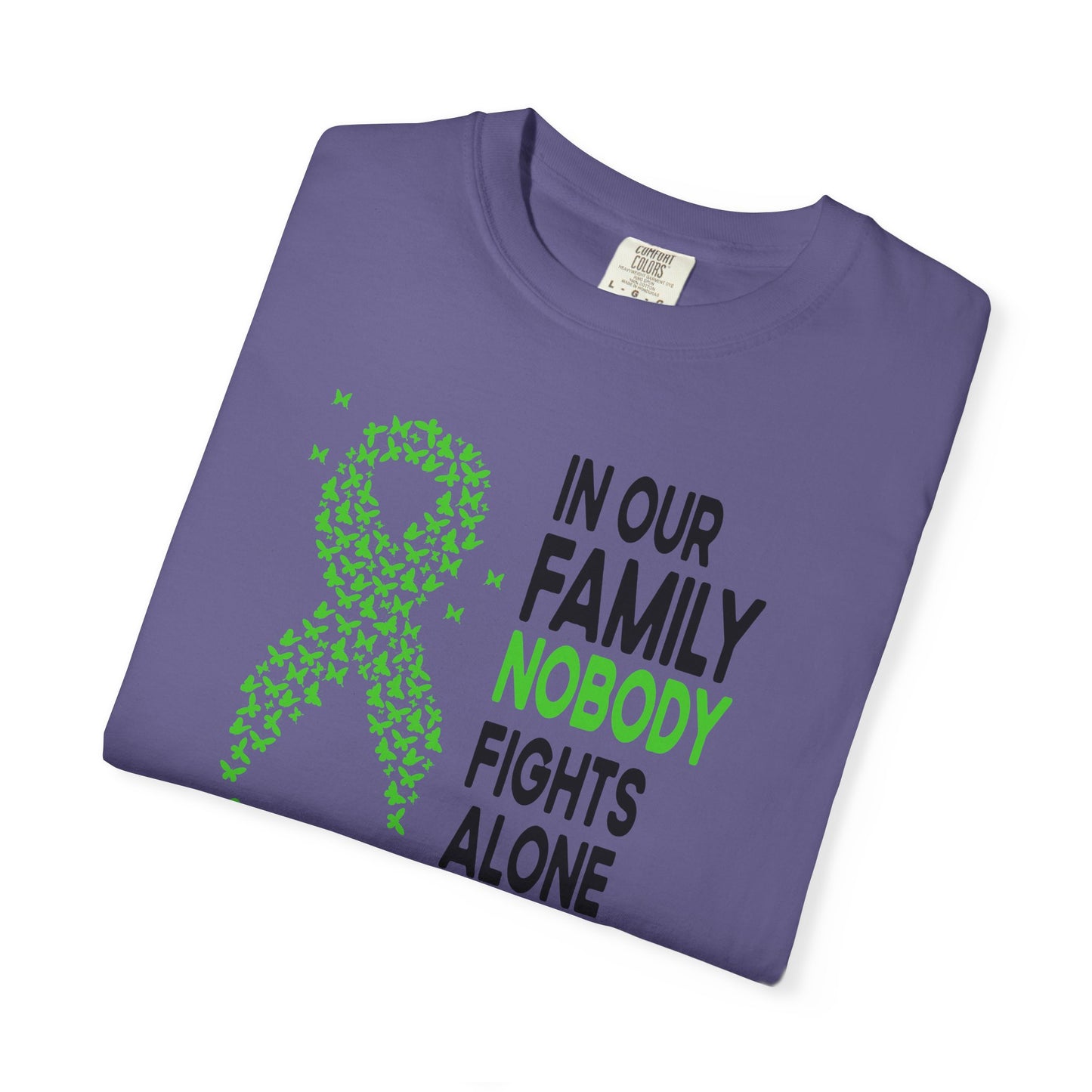Lymphoma Awareness T-Shirt, Family Support Tee, Garment-Dyed Shirt, Cancer Awareness Apparel, Gift for Caregivers, 5K Event Shirt