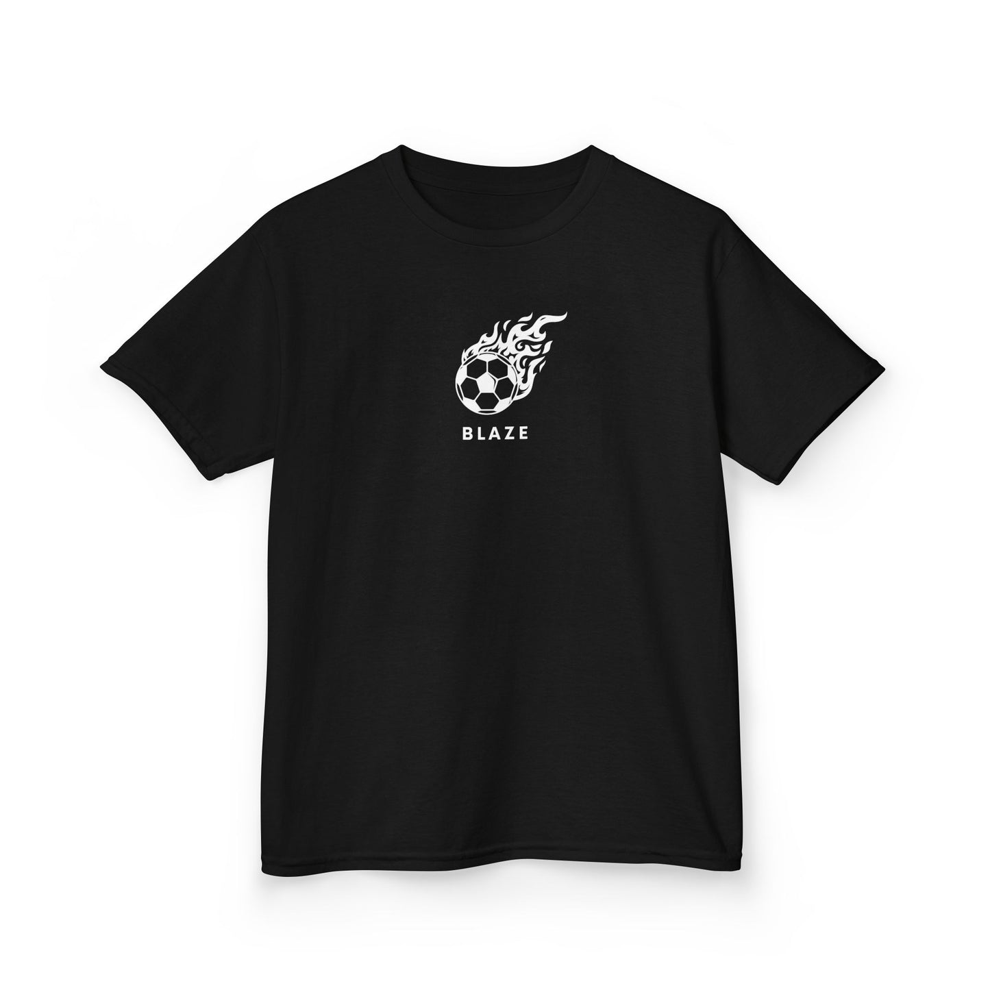 Kids Blaze Soccer Flame T-Shirt - Customizable Team Spirit Tee for Young Athletes