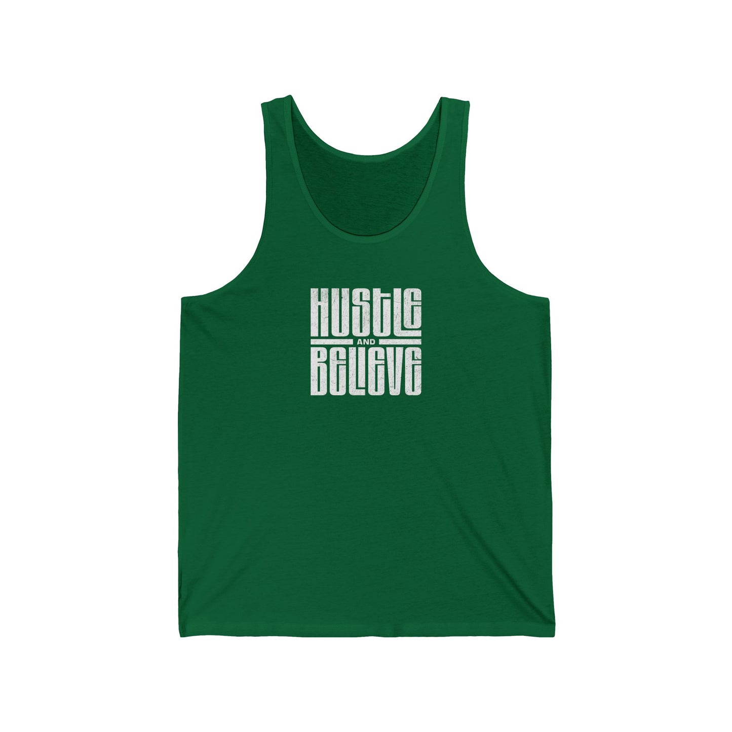 Hustle and Believe Unisex Jersey Tank - Motivational Workout Top