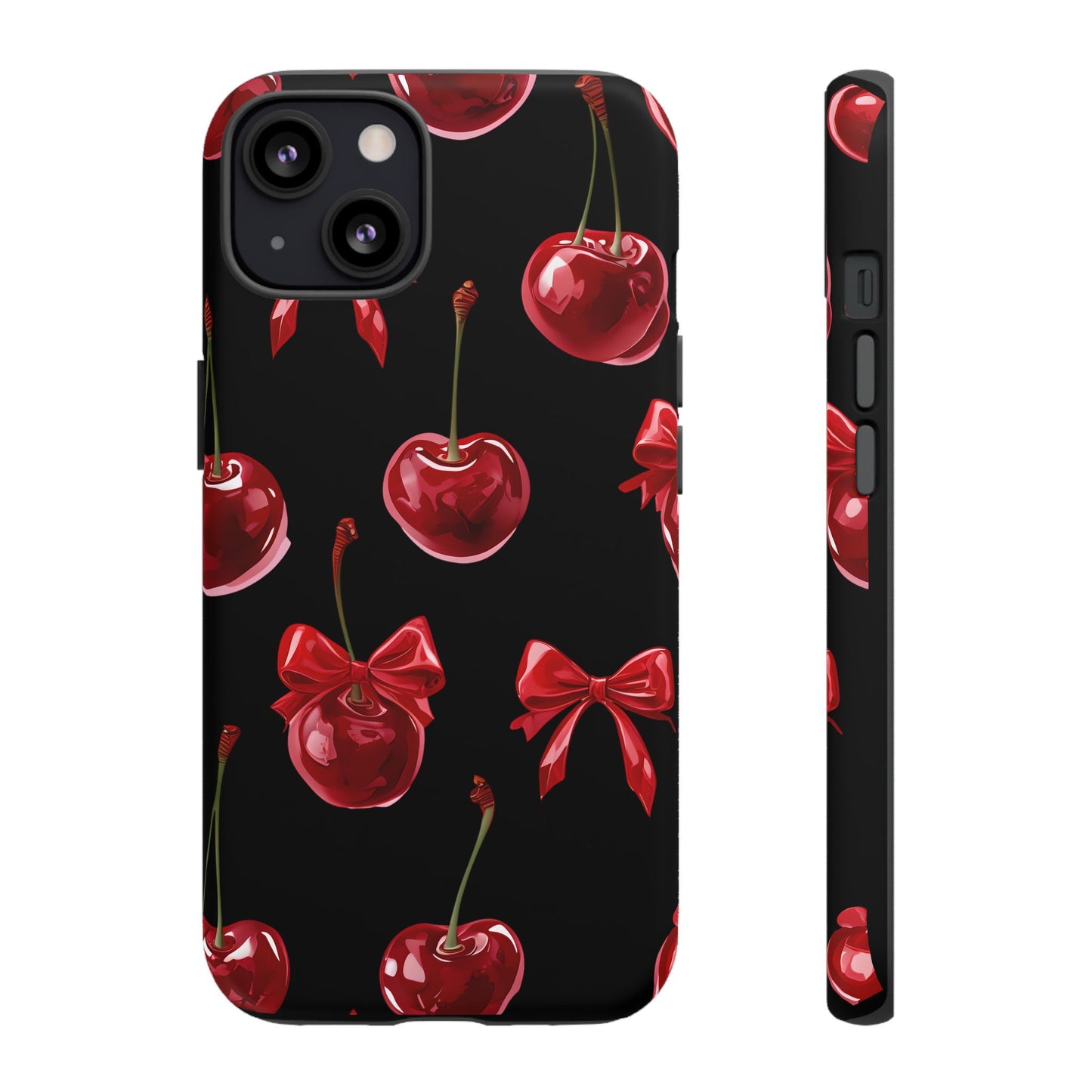 Coquette-Cherry Print Tough Phone Case - Stylish & Durable Protection