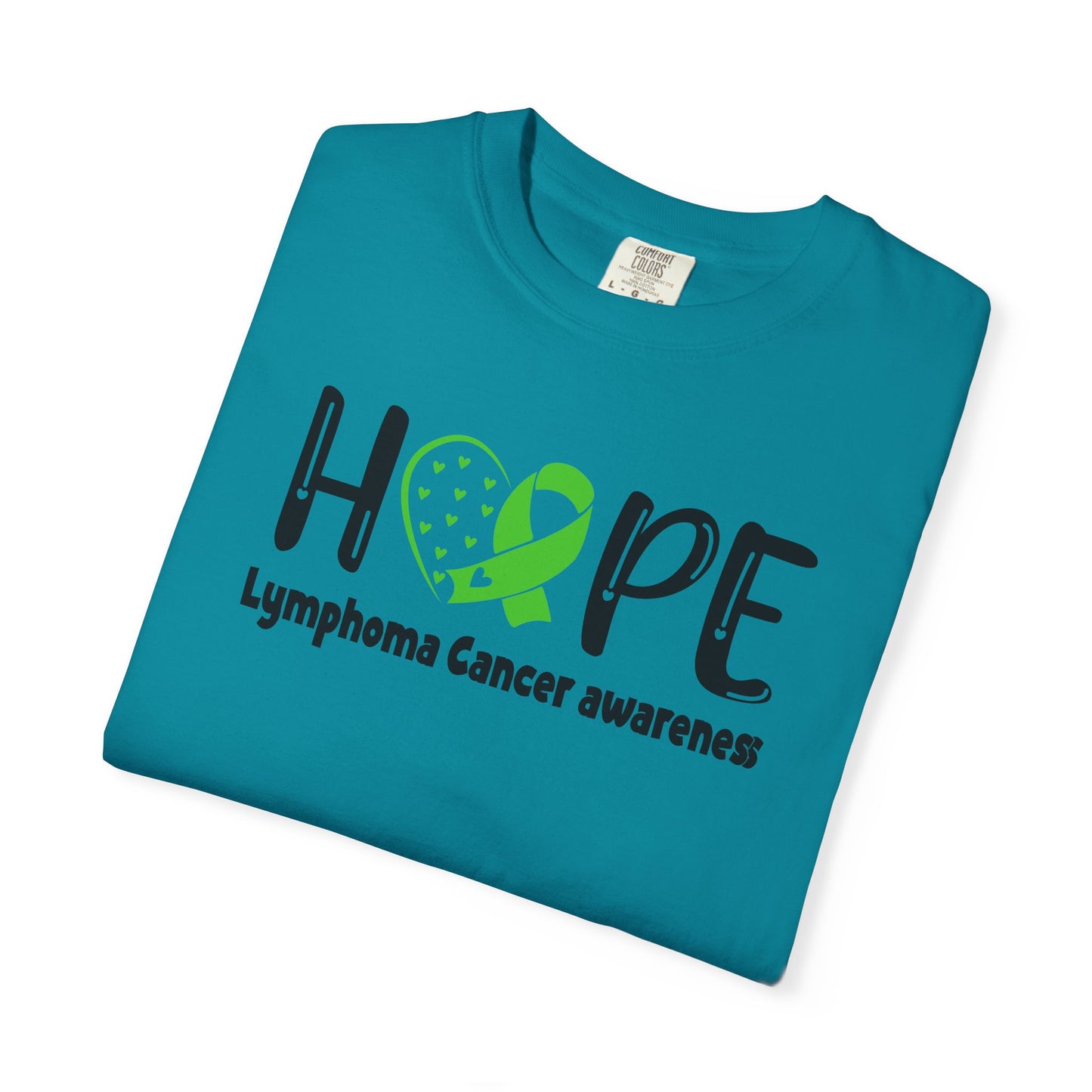 Lymphoma Awareness T-Shirt, Hope Ribbon Shirt, Cancer Support Tee, Unisex Garment-Dyed Tee, Fundraiser Apparel