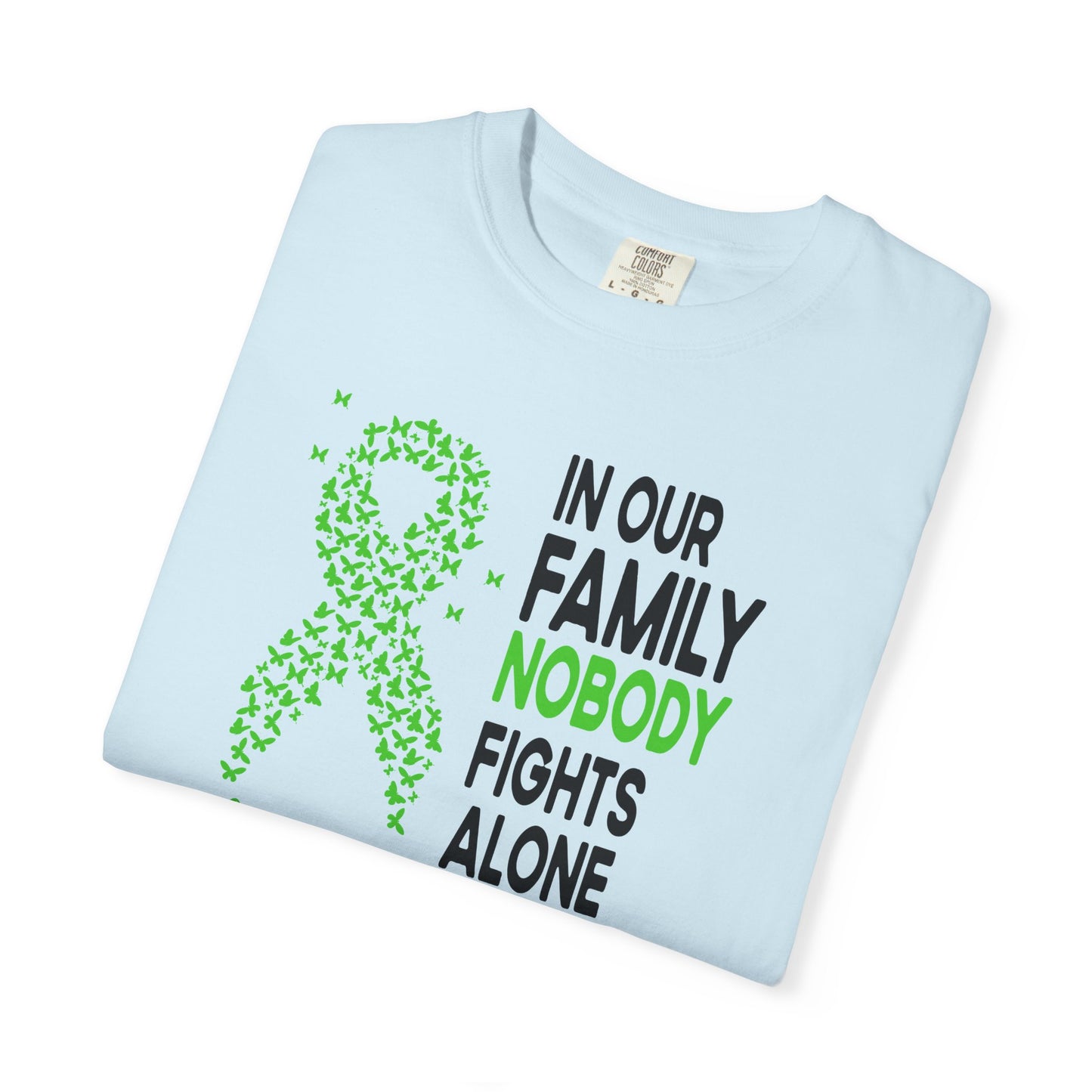 Lymphoma Awareness T-Shirt, Family Support Tee, Garment-Dyed Shirt, Cancer Awareness Apparel, Gift for Caregivers, 5K Event Shirt
