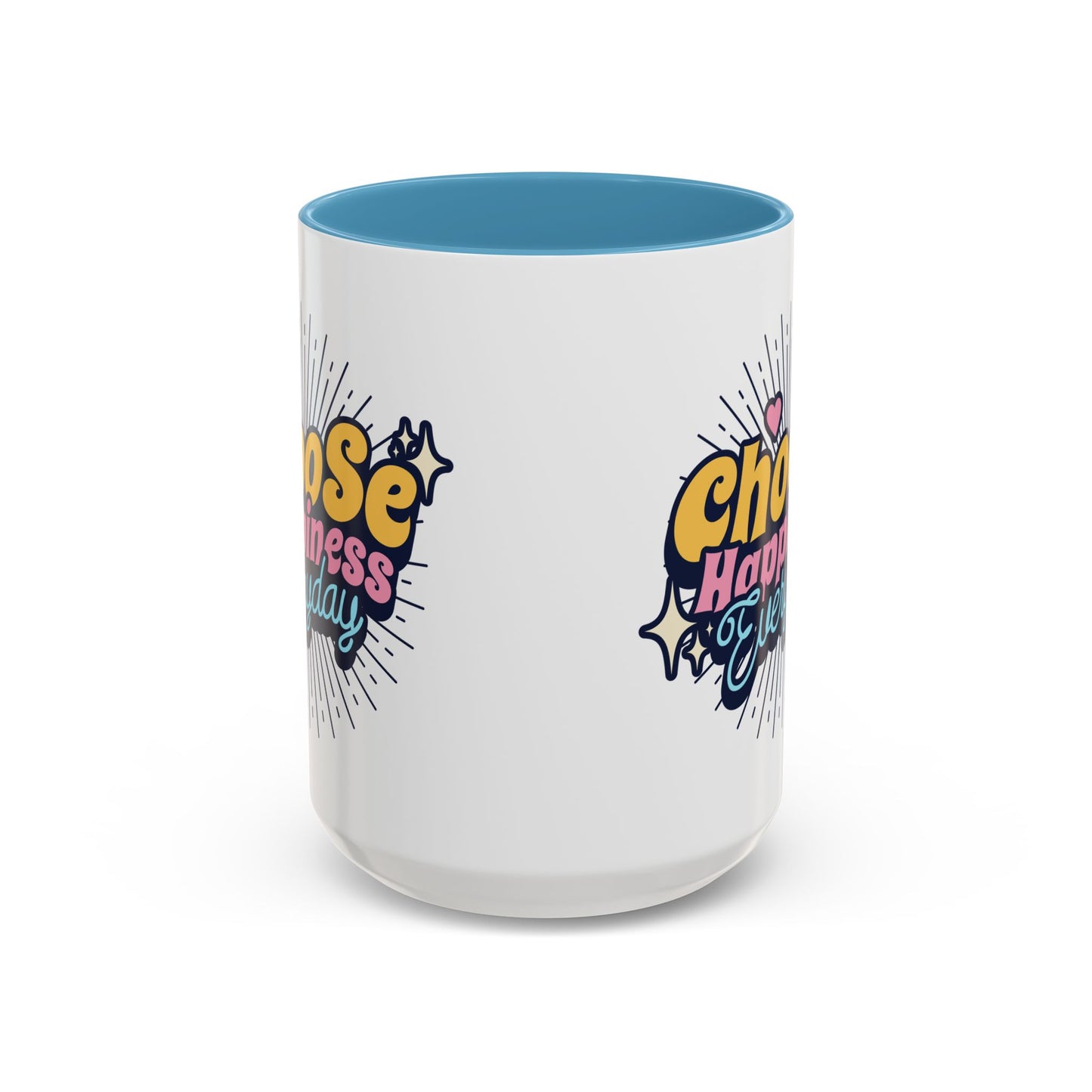Choose Happiness Everyday 15oz Coffee Mug - Colorful Ceramic Cup for Positive Vibes
