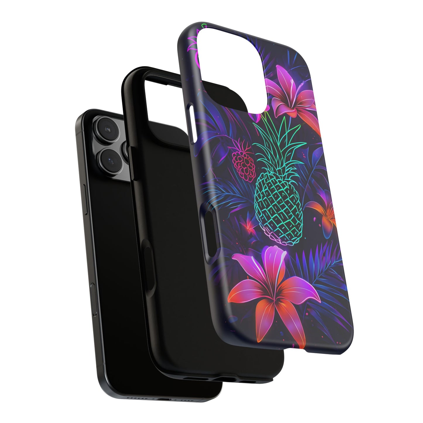 Tough Cases - Tropical Neon Floral iPhone Case
