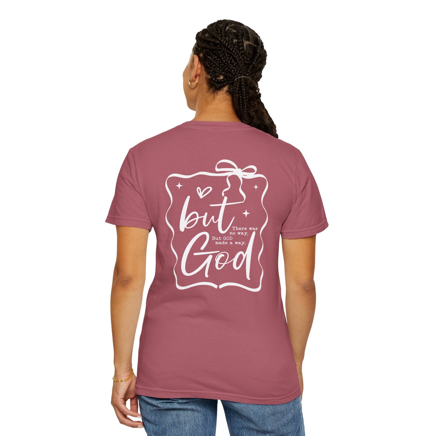 Inspirational T-Shirt with Bow Design – "But God"