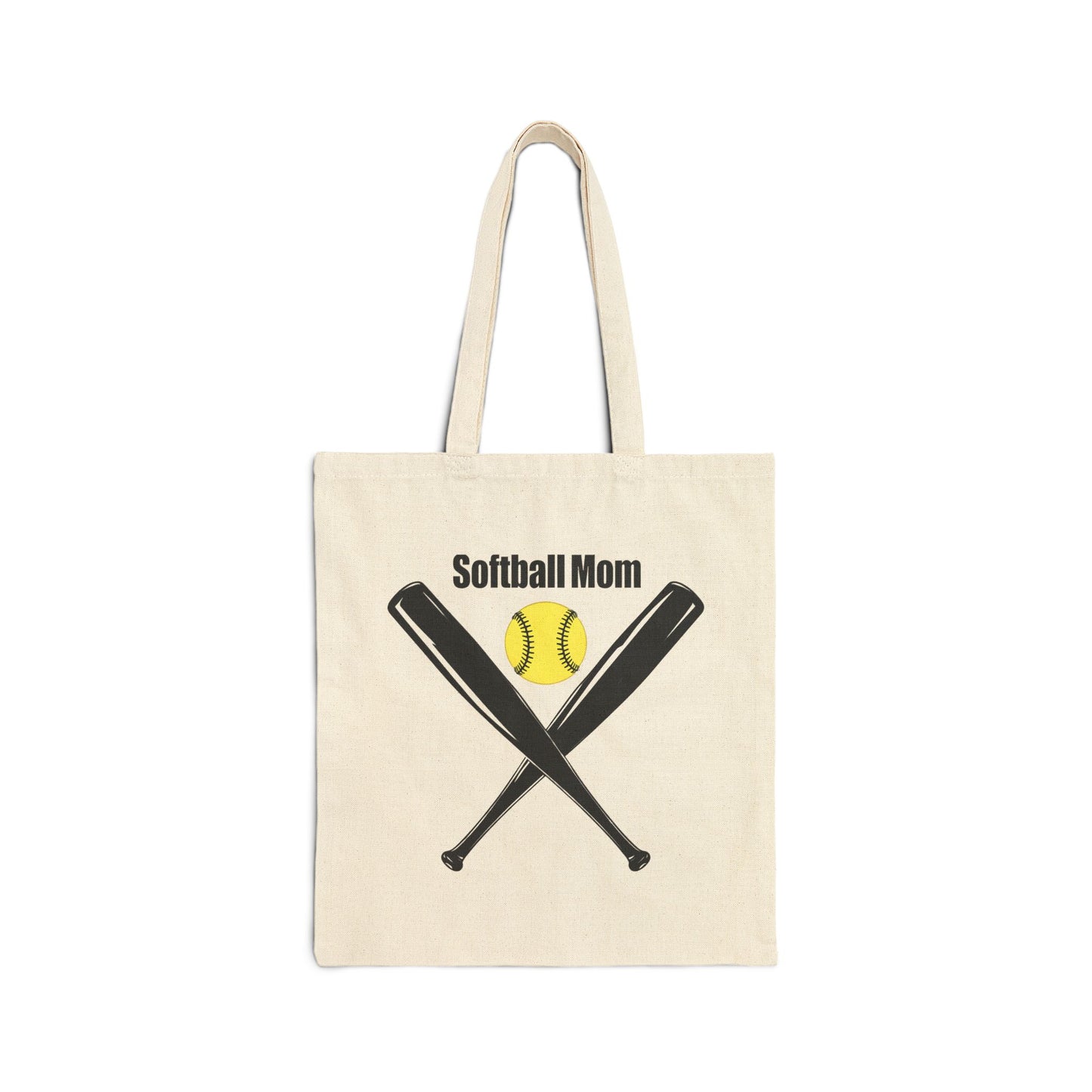 Softball Mom Cotton Canvas Tote Bag - Perfect for Sports Events and Everyday Use